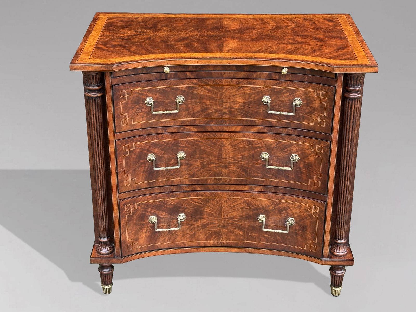 1980's Quality Walnut Inlaid Commode By Brights Of Nettlebed photo vintage