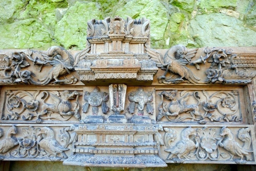 Home Fixtures Early 19th Century Carved Teak Archway, Temple Doorway photo