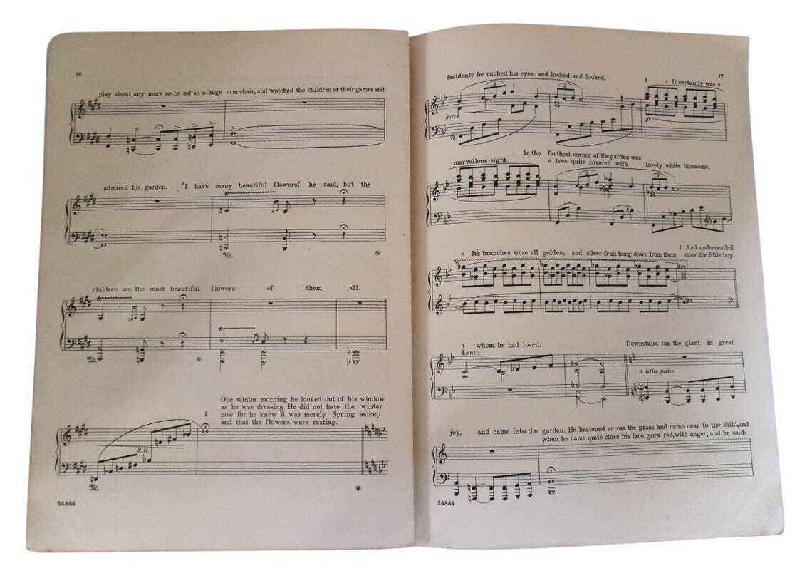 1911 Rare Oscar Wilde Sheet Music, The Selfish Giant Music By Liza Lehmann 1st Edition With Wrappers photo 137.0