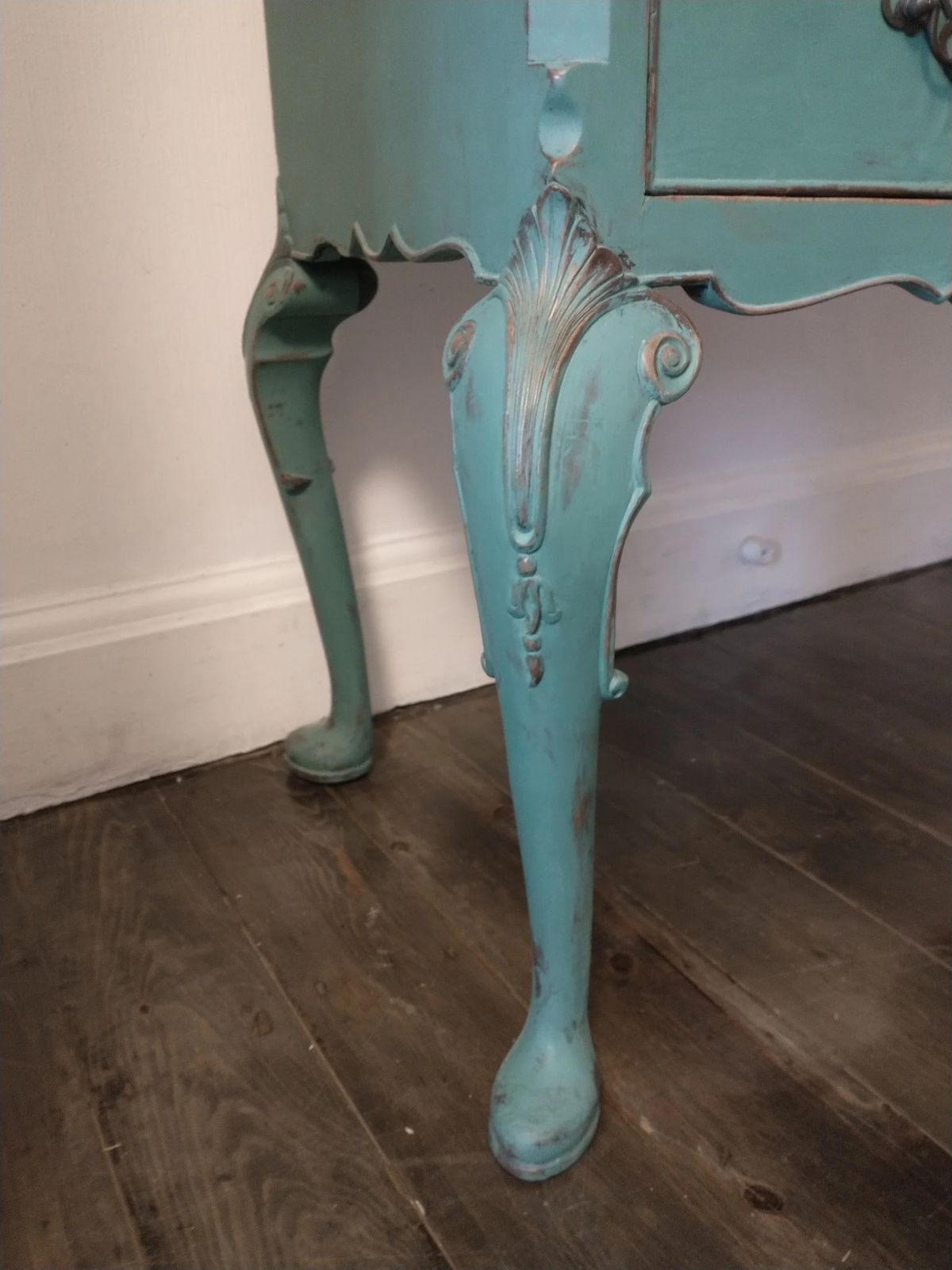 Green Painted 1930s Antique Louis Style Desk photo for sale