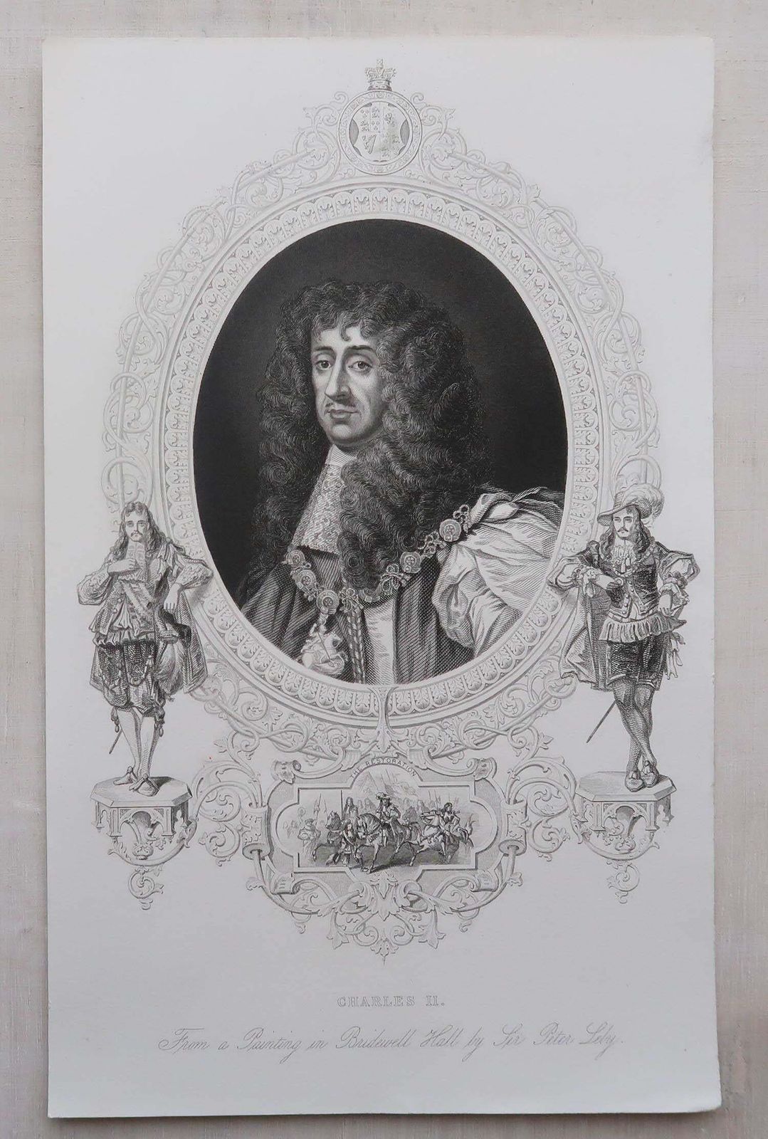 Set Of 24 Original Antique Prints Of Kings Of England, C.1840 photo vintage