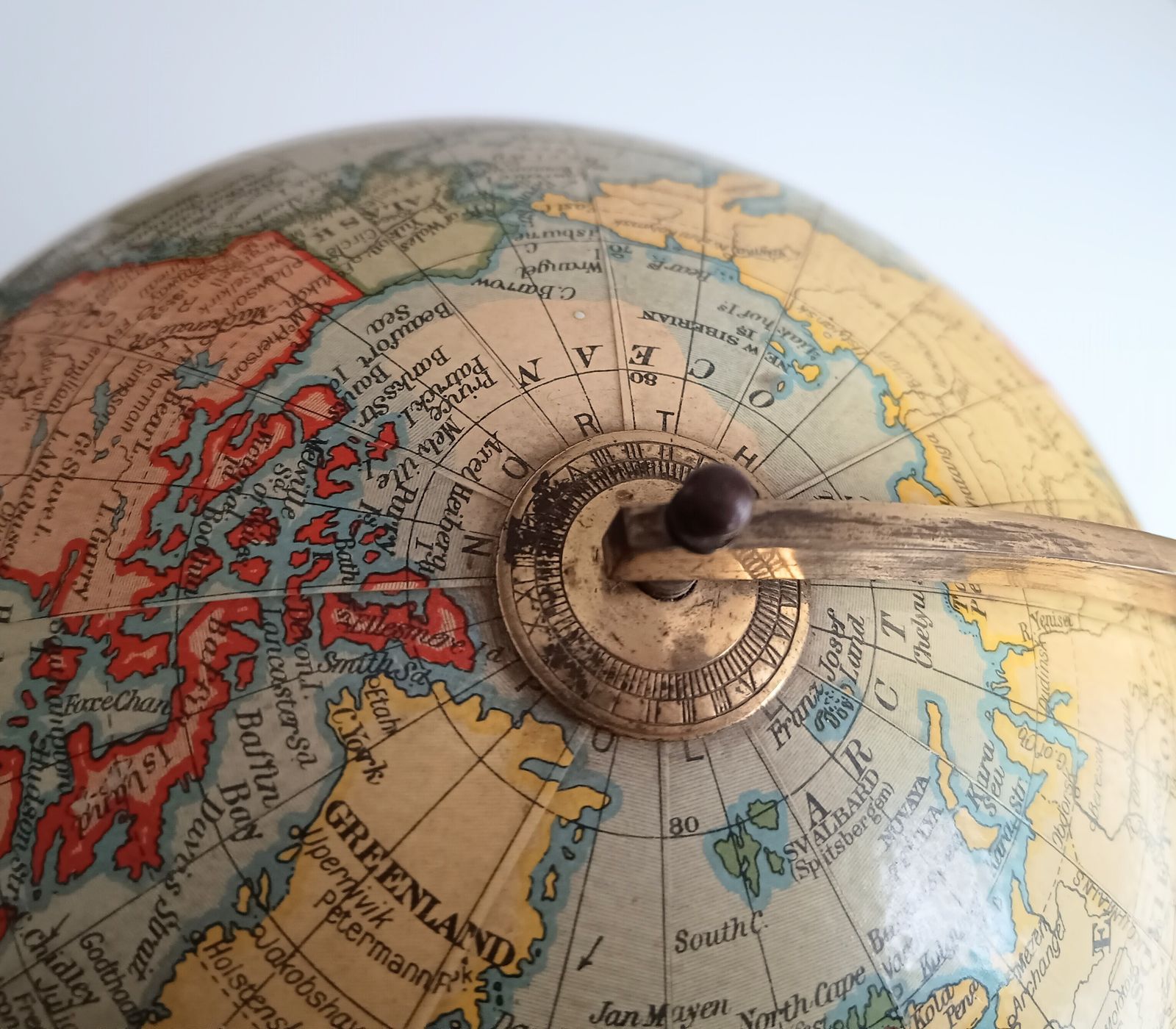 photo furniture Art Deco Geographia 1947 10 Inch Globe: Final Year Of British Raj, Bakelite Jelly Mold Base, Steamer Routes