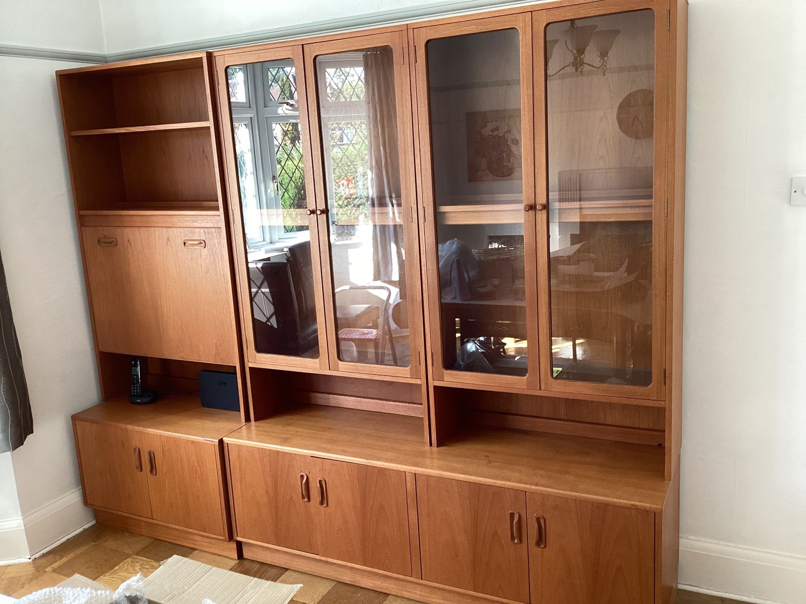 G Plan Cabinets For Sale, Configurable Single And Double Base, Drinks Cabinet And 2 Display Cabinets