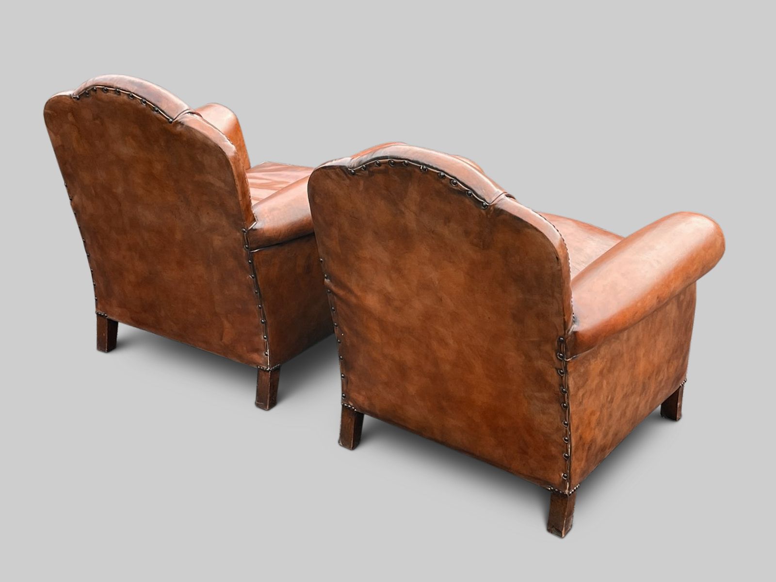 Pair Of 20th Century French Leather Club Chairs photo Furniture
