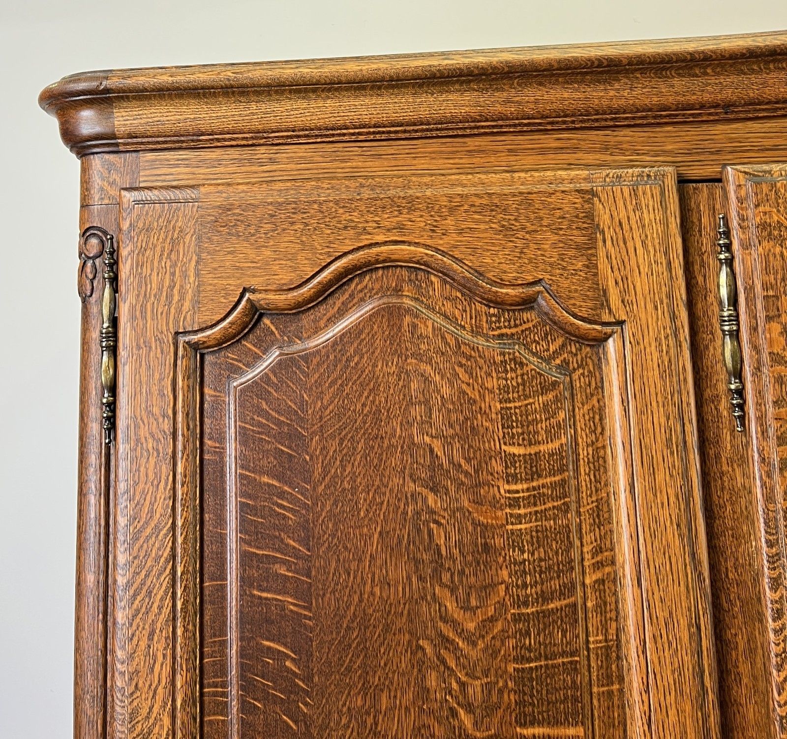 Wardrobe Vintage French Louis XVI Style Oak Four Door Carved Armoire Lot 4827 photo Furniture