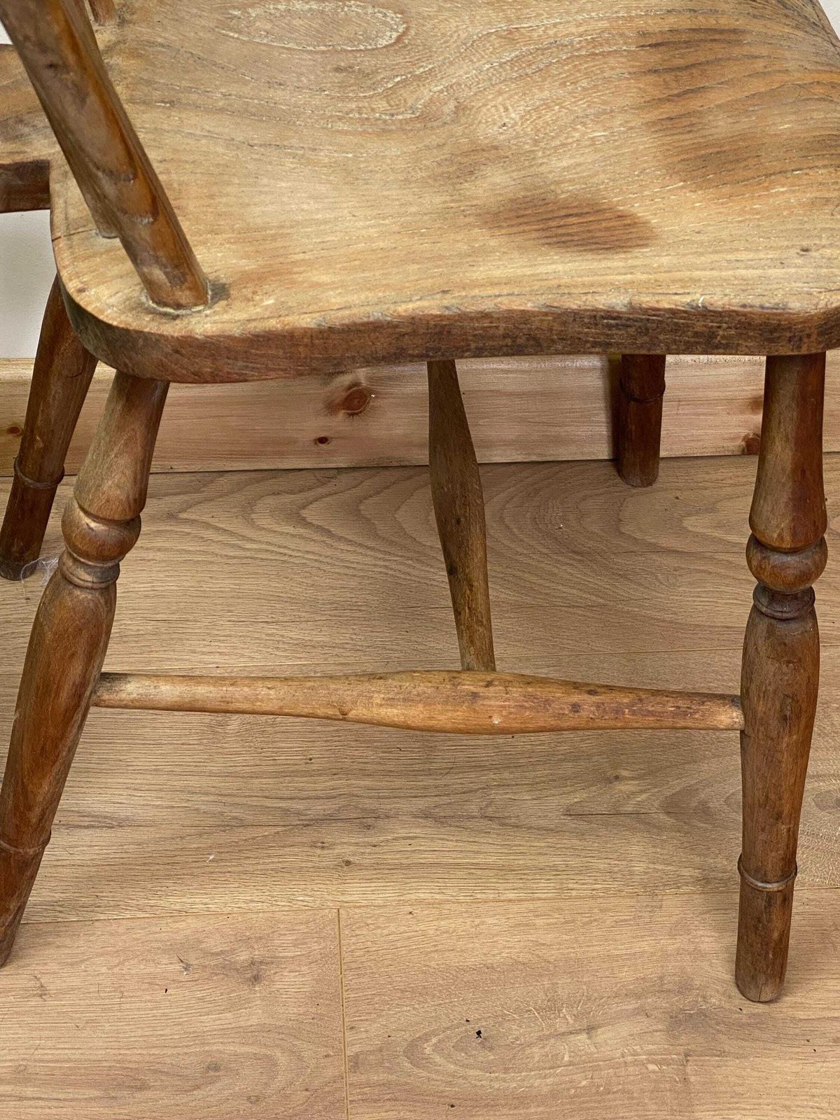 Antique Hand Made Elm Seat Kitchen Chair With Lovely Patina photo vintage