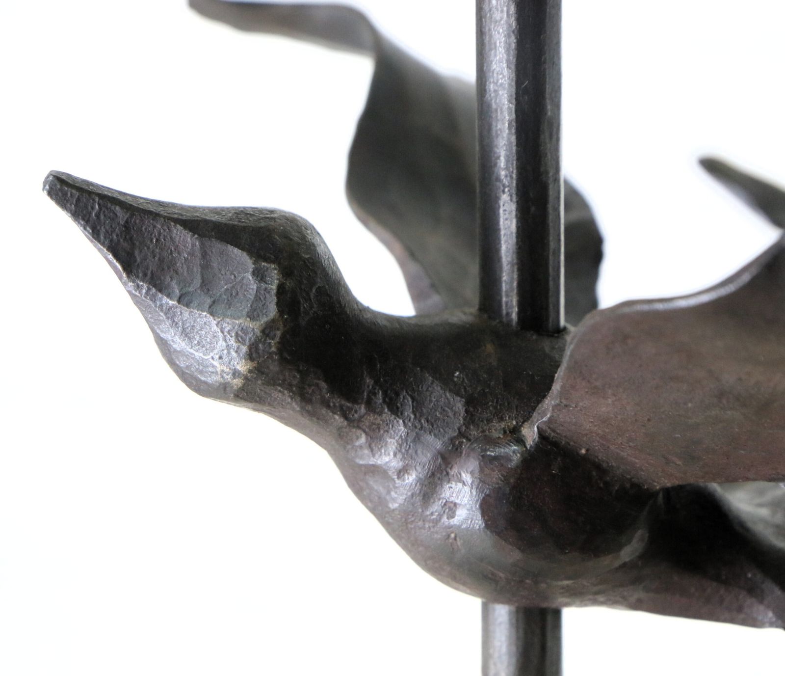 photo buy A Unique & Large Wrought Iron Sculptural Candlestick Featuring A Bird And Hands Freedom Beautifully Made