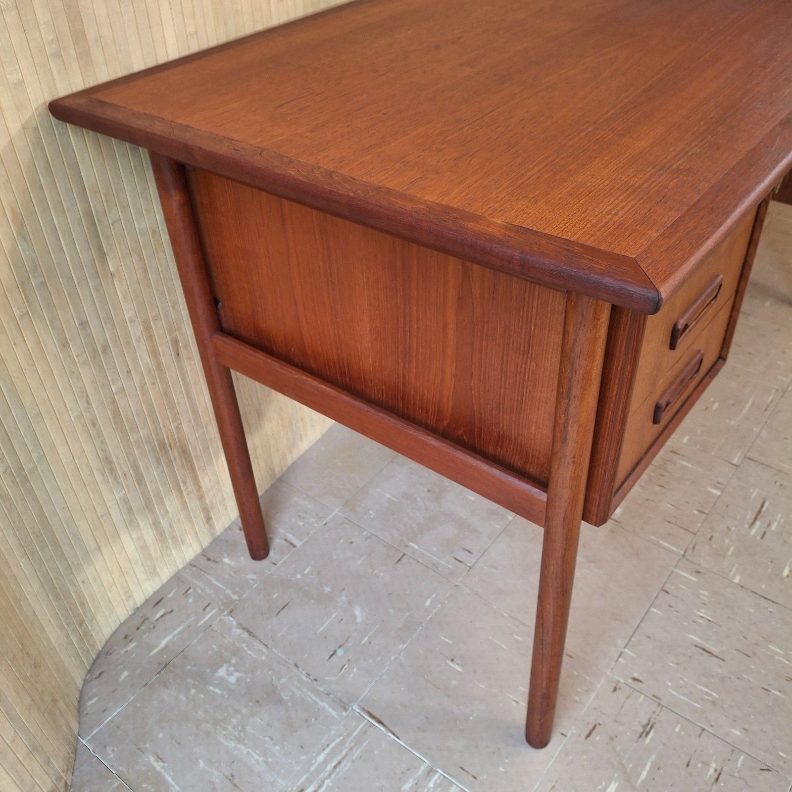 photo buy Fab 60s Mid Century Modern Danish Gunner Nielsen Tibergaard Teak Desk W/ 2 Keys