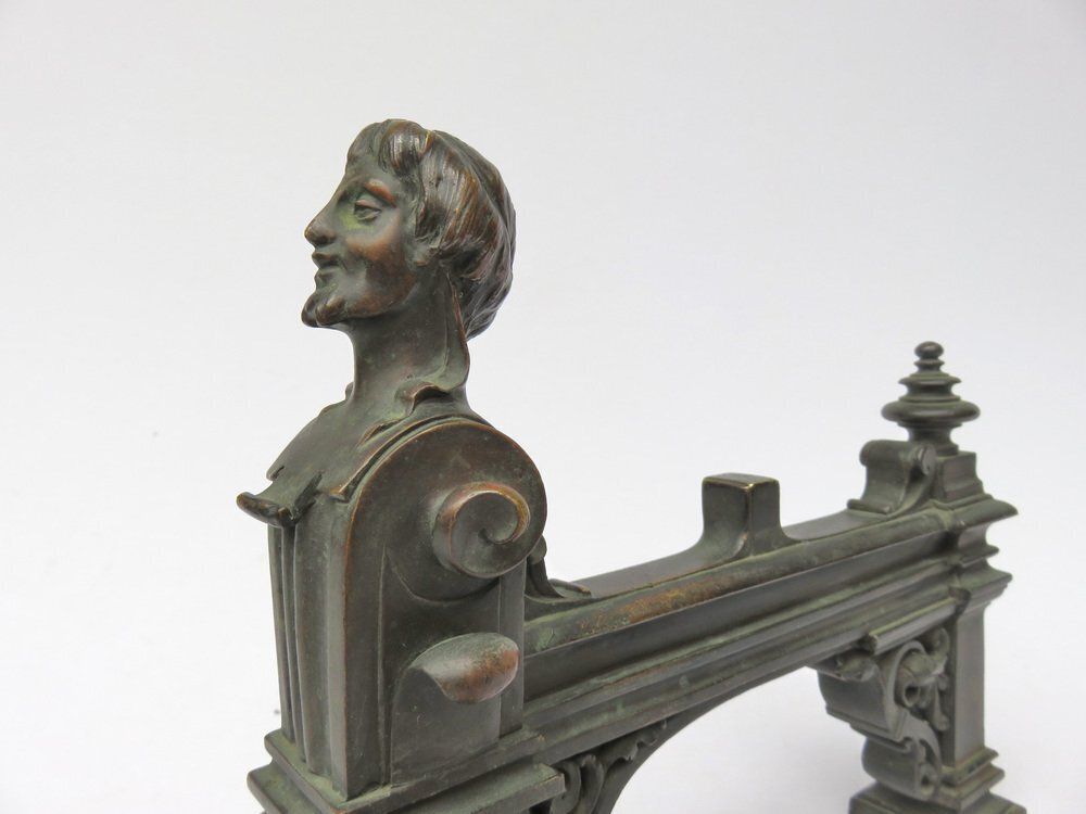 photo furniture Historicist Bronze Andirons, 19th Century, Set Of 2