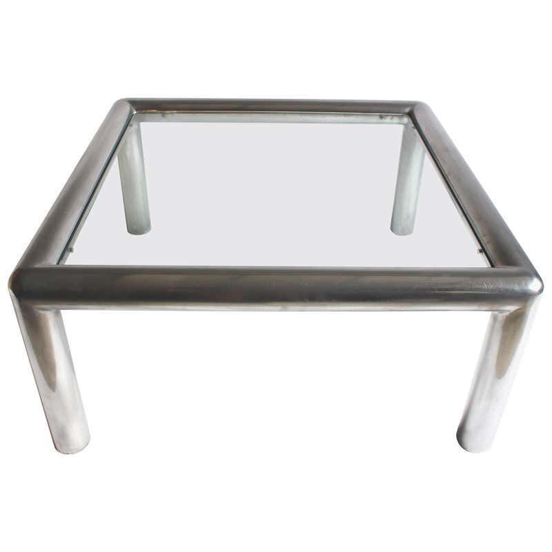 1970s, Italian, Designed By John Mascheroni For Vecta, Each With An Inset Glass Top, On A Tubular Chrome Frame photo for sale