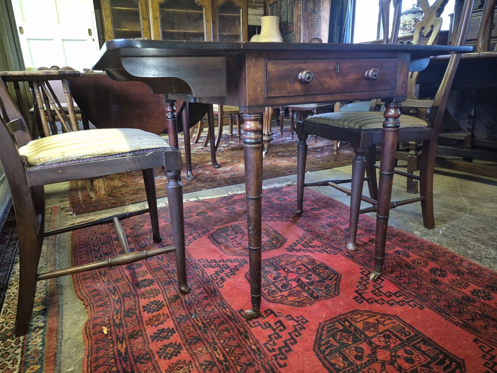 A Fabulous Quality Regency Cuban Mahogany Pembroke Side Table Cocus Wood Strung photo for sale