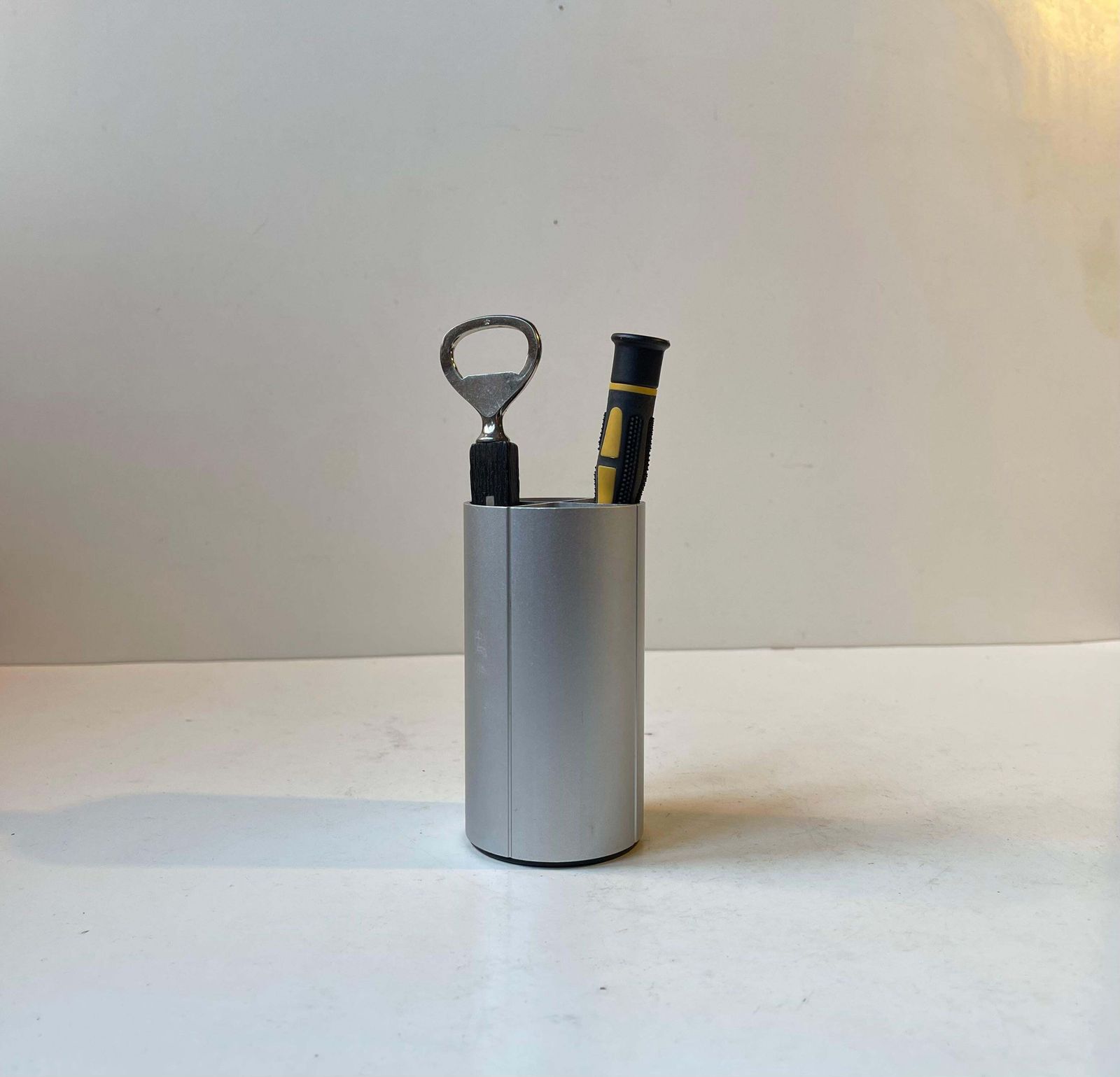 Georg Jensen Minimalist Pencil Holder In Brushed Aluminum photo Home Decor