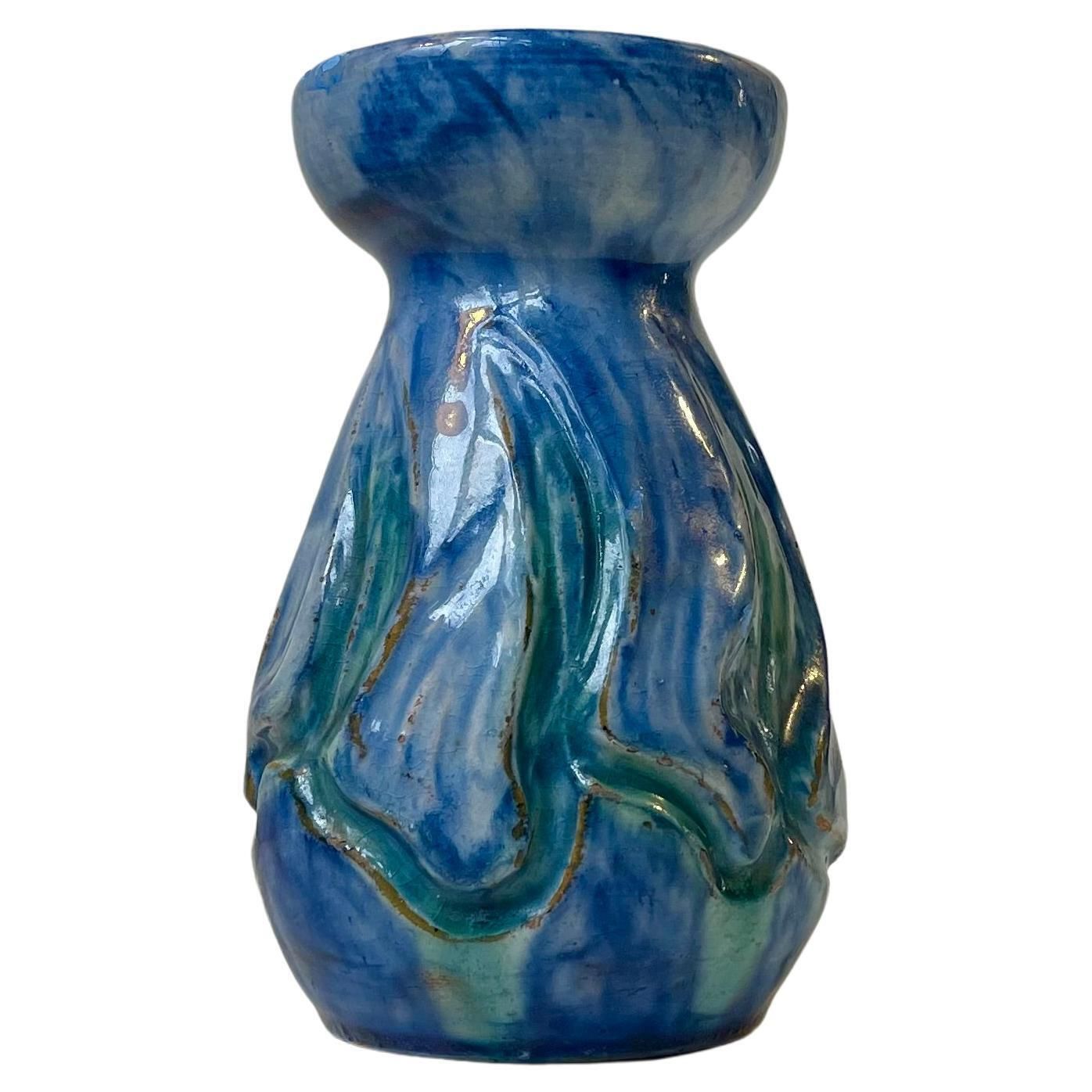 Møller & Bøgely, Denmark, Glazed Art Nouveau Pottery Vase