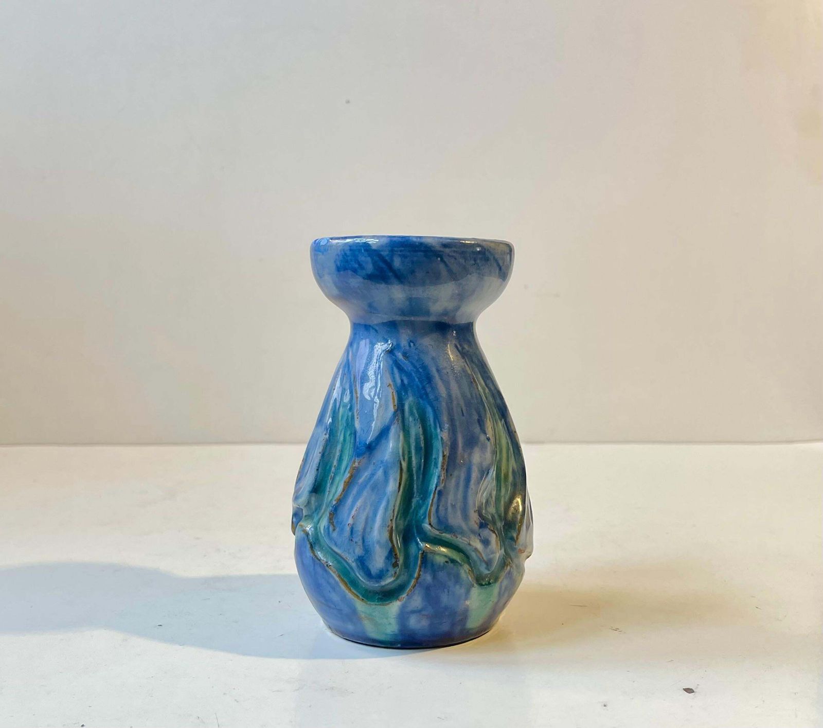 Møller & Bøgely, Denmark, Glazed Art Nouveau Pottery Vase photo for sale