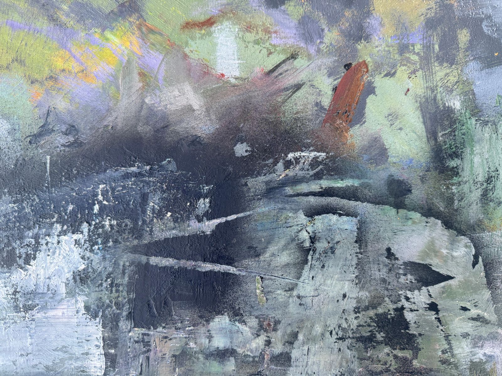 Jordi Baget Ballester Musical Notes Oil On Canvas Abstract Painting C.1980 photo vinterior