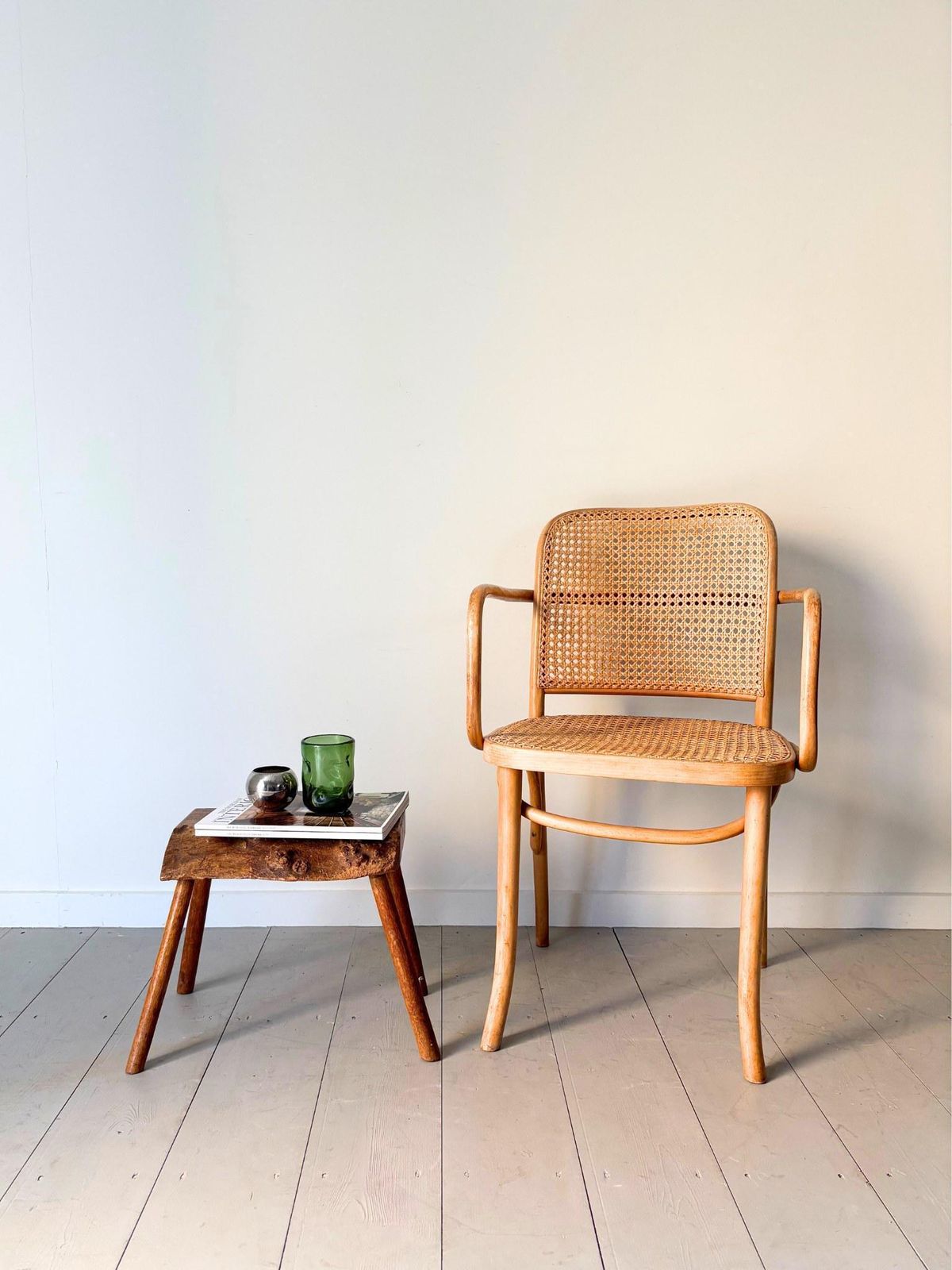 Primitive Brutalist Side Table Stool In Solid Oak By Acornman