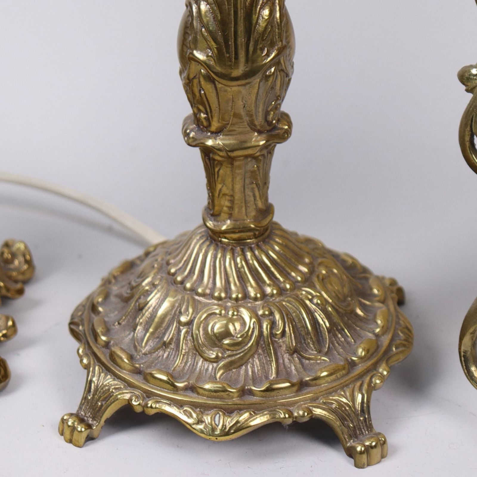 Rococo Style Gilt Metal Table Mirrors And Candlestick And Picture Frame Set Of 3 photo for sale