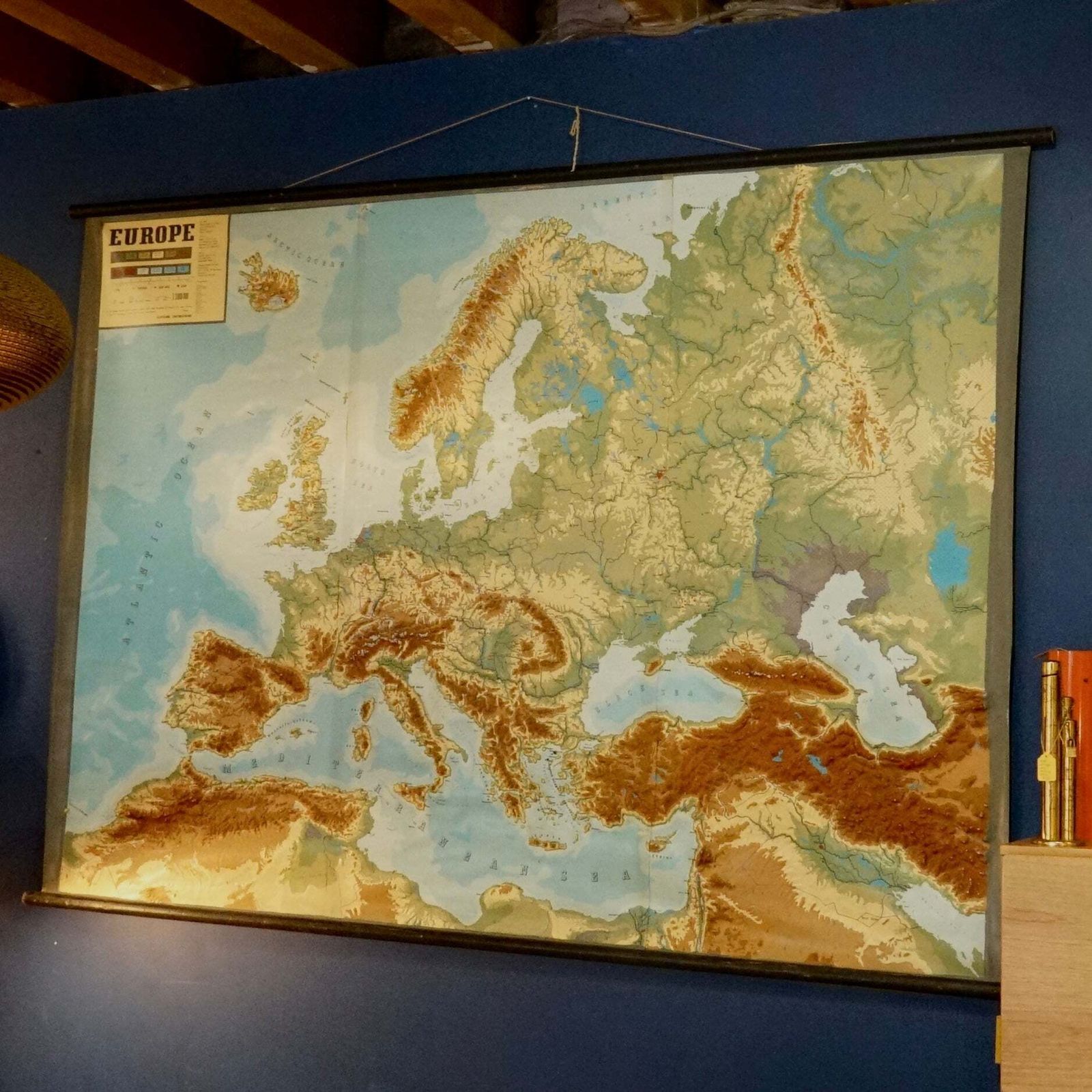 Large 1960s West German Relief Map Of Europe By Relieftechnik photo furniture