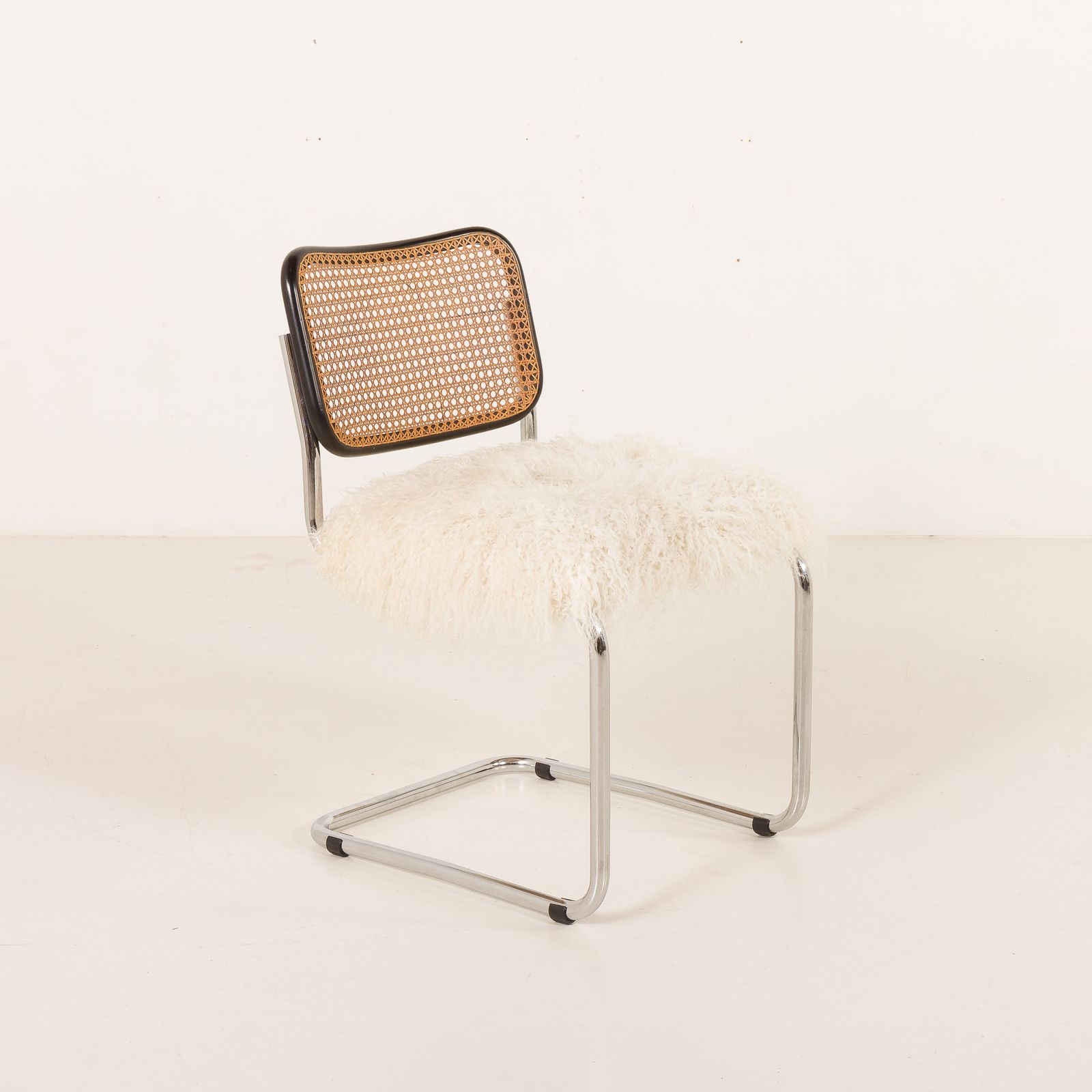 Italian Vintage Accent Chair In Long Hair Sheepskin, 1960s photo Furniture