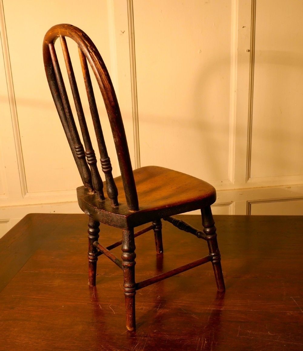 19th Century Miniature Beech And Ash Hoop Back Kitchen Chair photo Home Decor