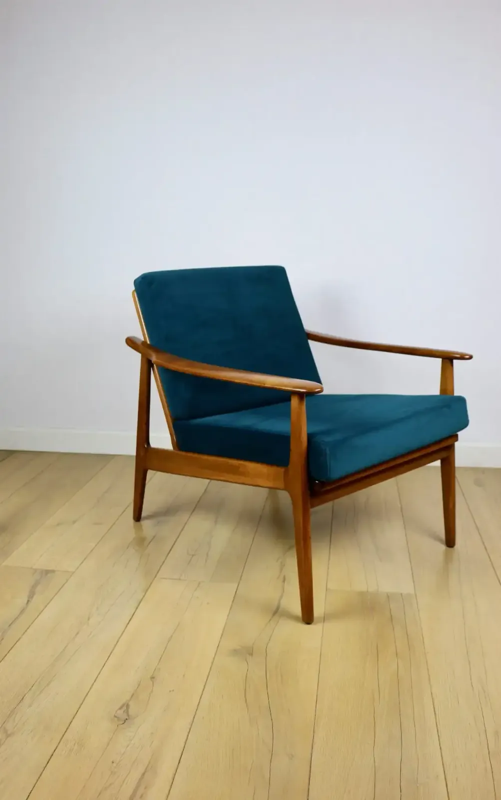 Danish Vintage Loft Armchair, Sea Green, With Removable Cushions photo for sale