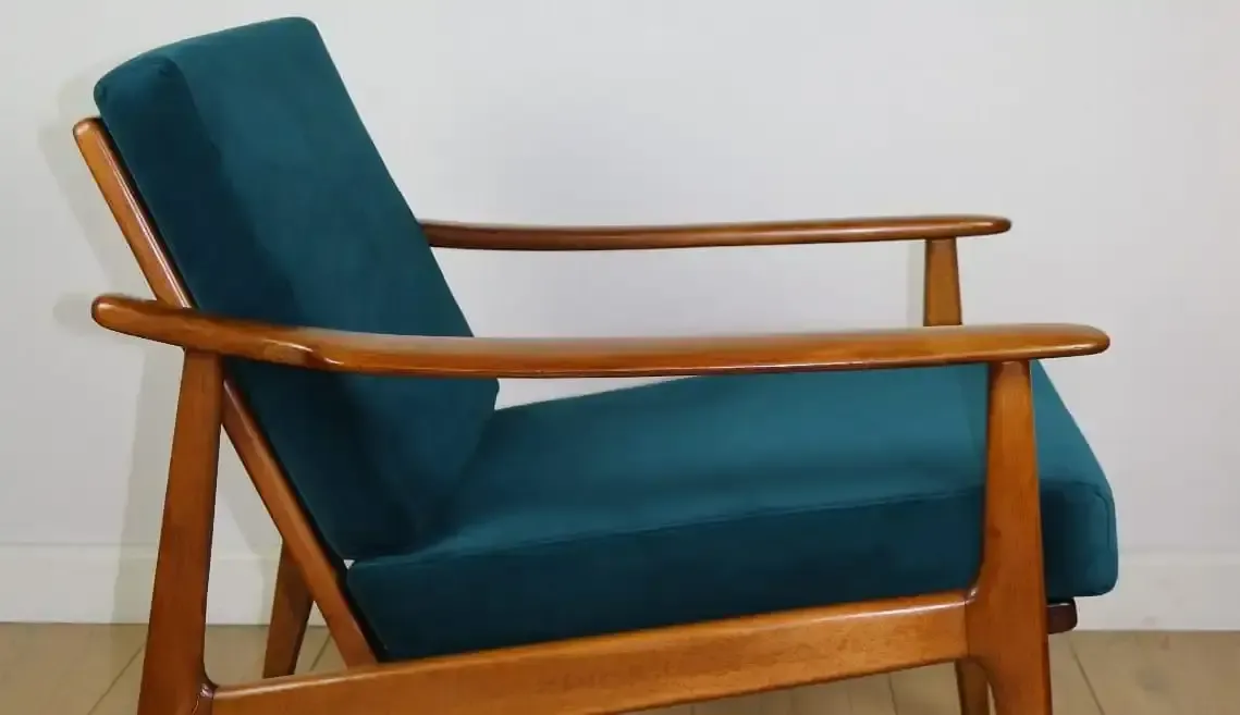 photo for sale Danish Vintage Loft Armchair, Sea Green, With Removable Cushions