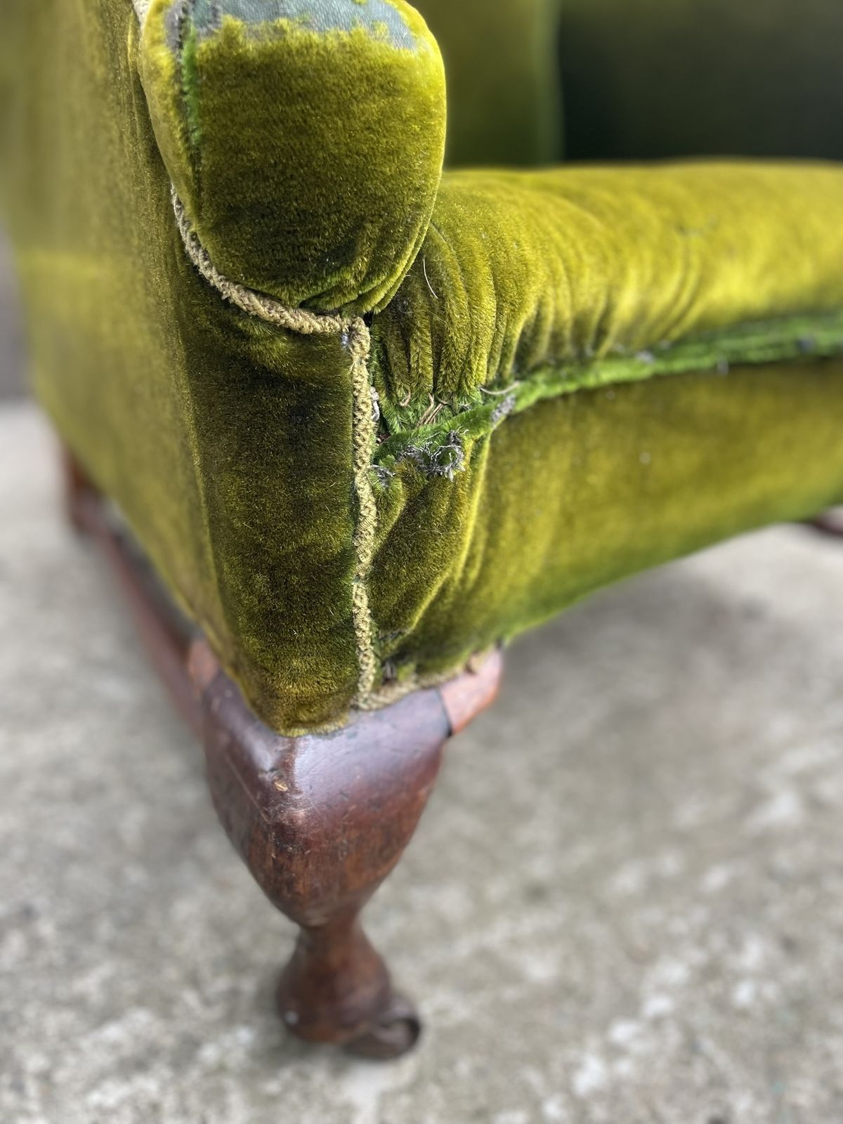 19th C Green Velvet Armchair photo Furniture