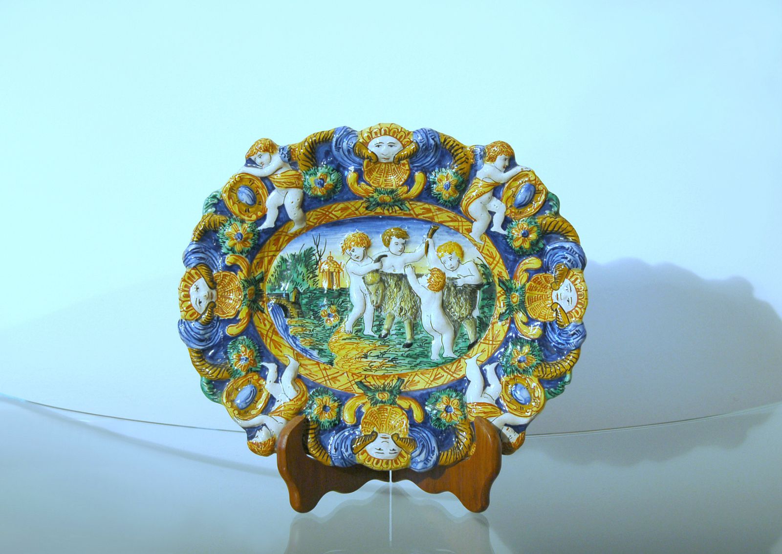 Majolica Plate / Imbres Manufactory Of Pavia / 18th Century photo for sale