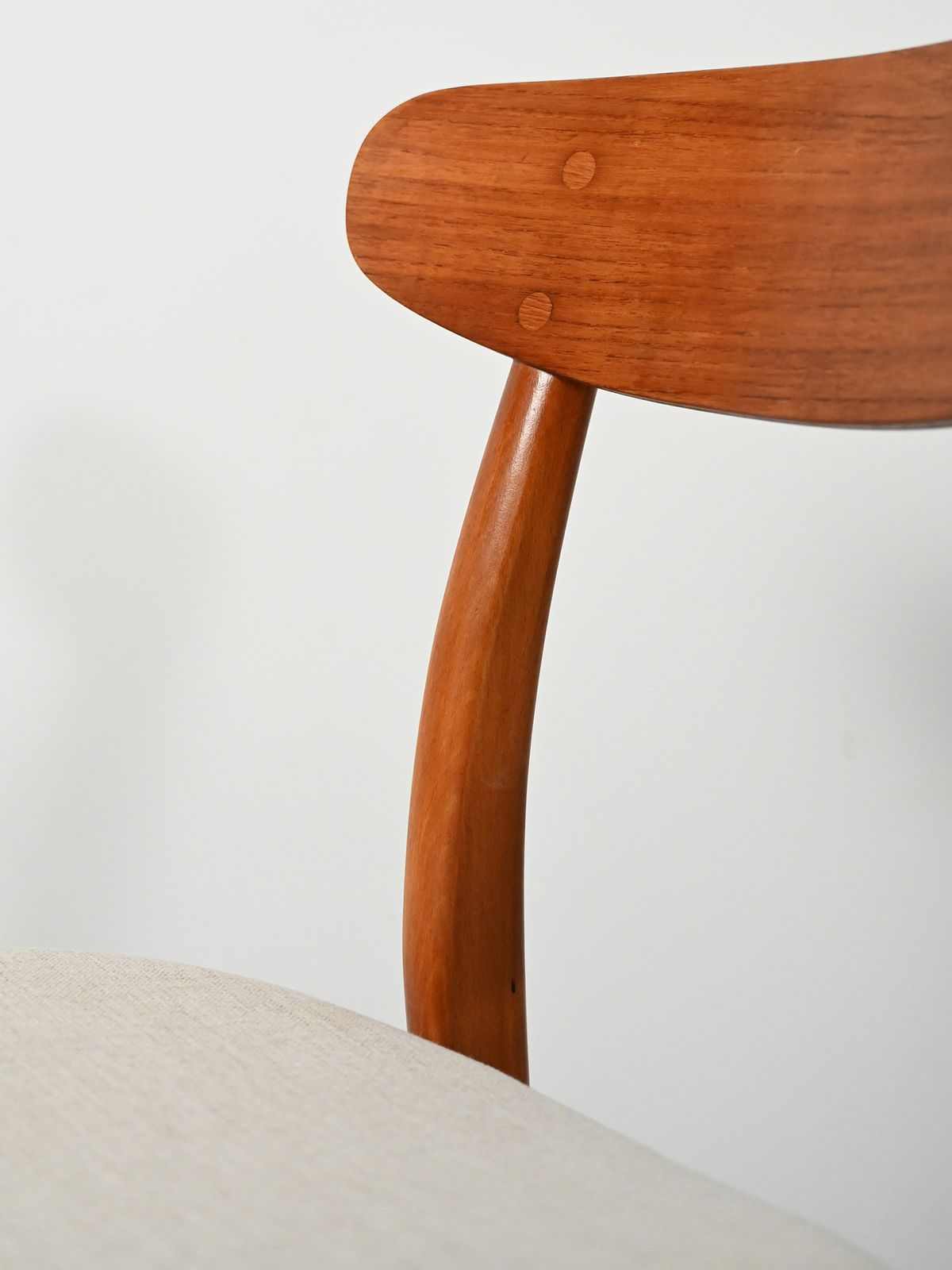 photo for sale Pair Of Vintage Scandinavian Chairs With Crescent Backs