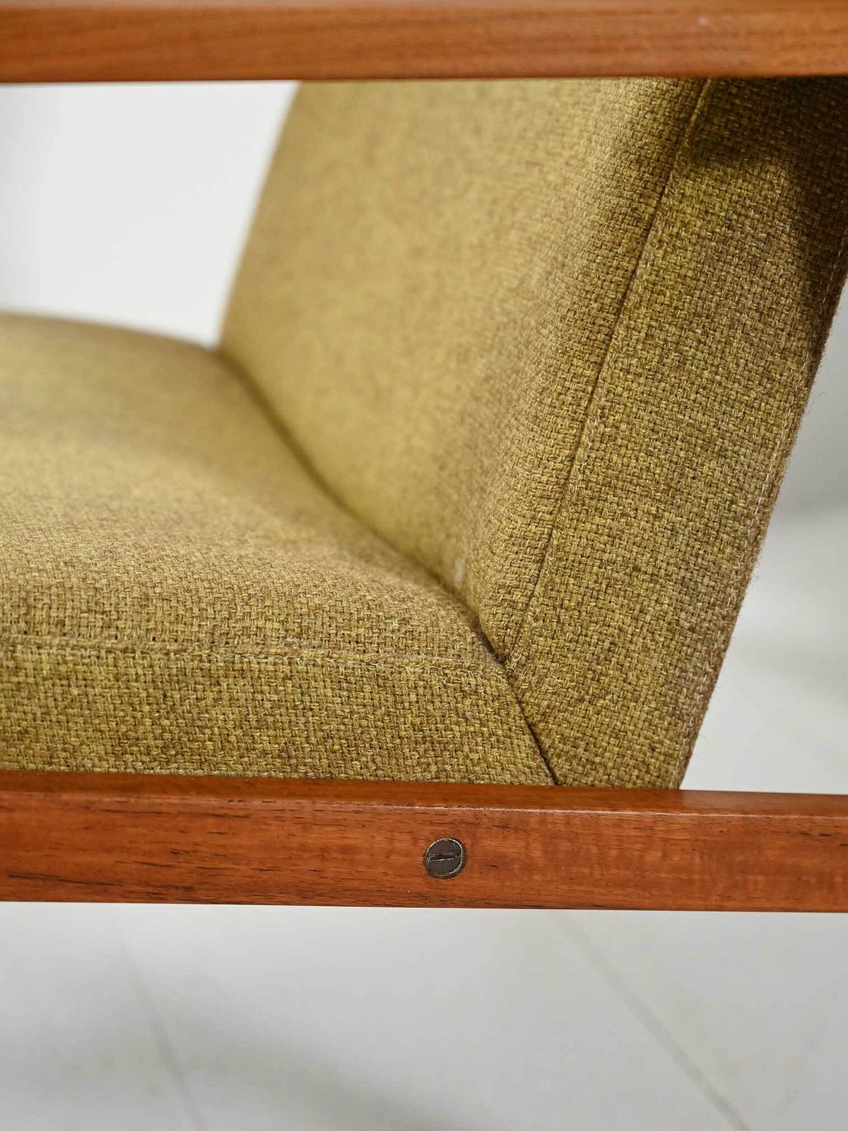 Pair Of Danish Teak Armchairs With Green Upholstery photo buy