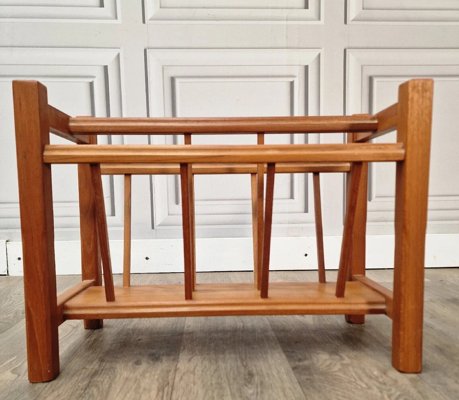 Vintage Teak Magazine Rack Danish Inspired Scandi Mid Century Modern photo Home Decor