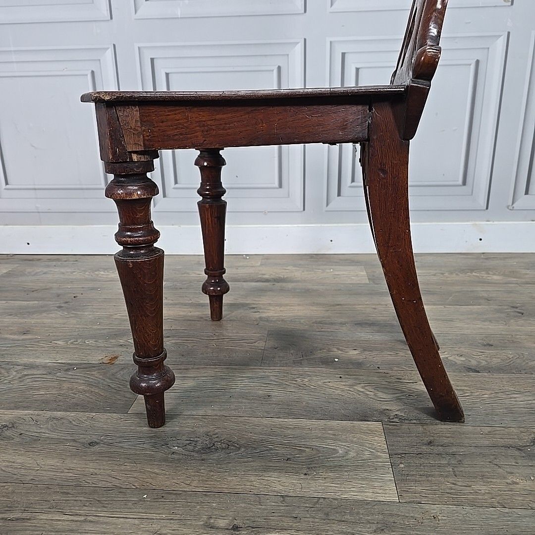 photo furniture Antique Solid Wooden Chair Victorian With Carved Shield Back Walnut? Hallway