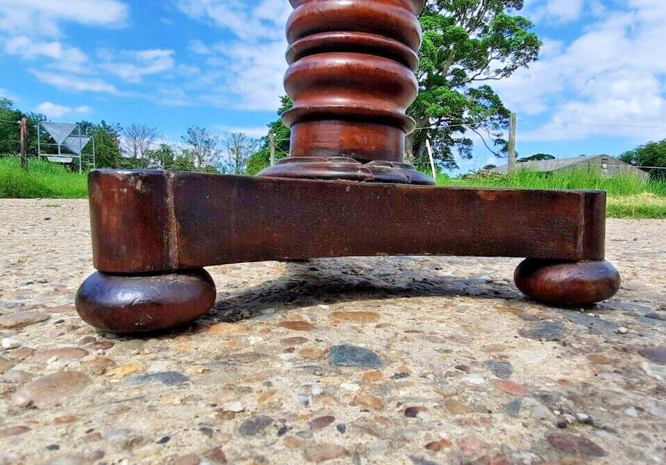 90.0 Antique Piano Stool Wood Pedestal Red Upholstery Pub  Turned Wooden photo