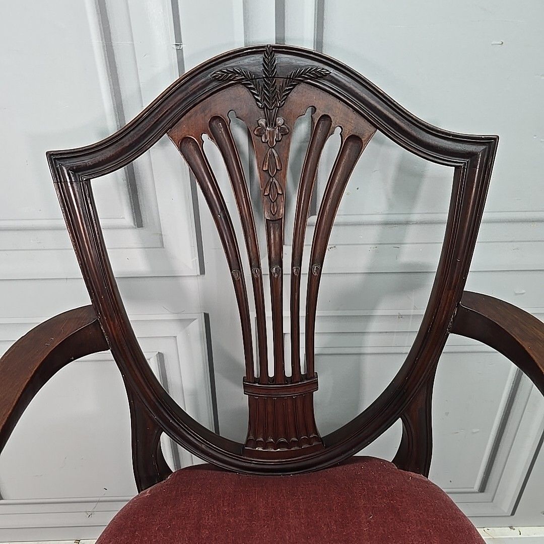 Antique Georgian Chair Hepplewhite Upholstered Shield Hall Bedroom  Mahogany photo 160.0