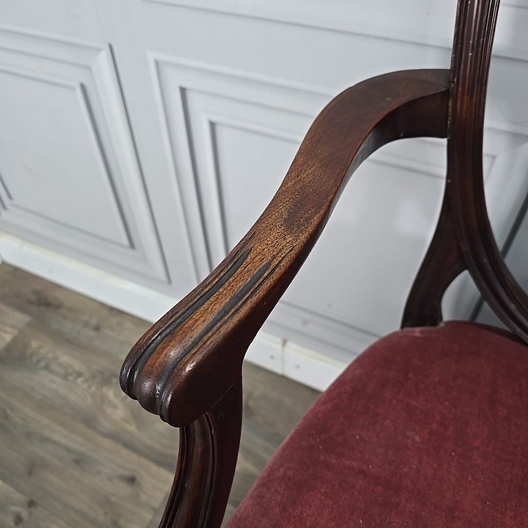 photo for sale Antique Georgian Chair Hepplewhite Upholstered Shield Hall Bedroom  Mahogany