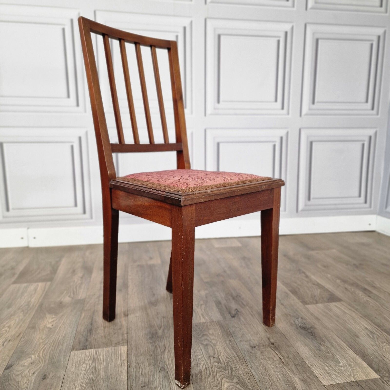 Antique Edwardian Single Chair Dining Bedroom Mahogany Upholstered Wooden photo furniture
