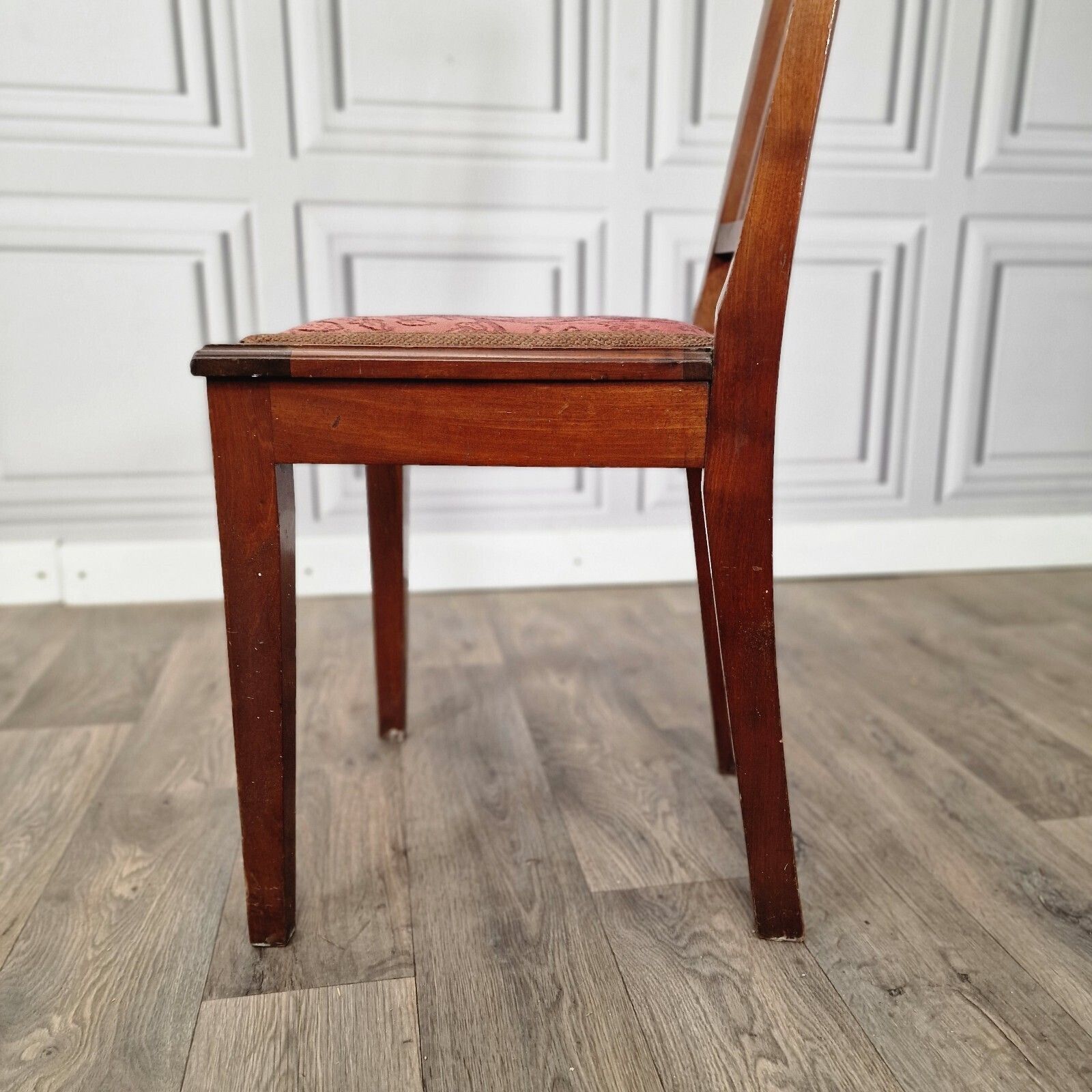 photo furniture Antique Edwardian Single Chair Dining Bedroom Mahogany Upholstered Wooden