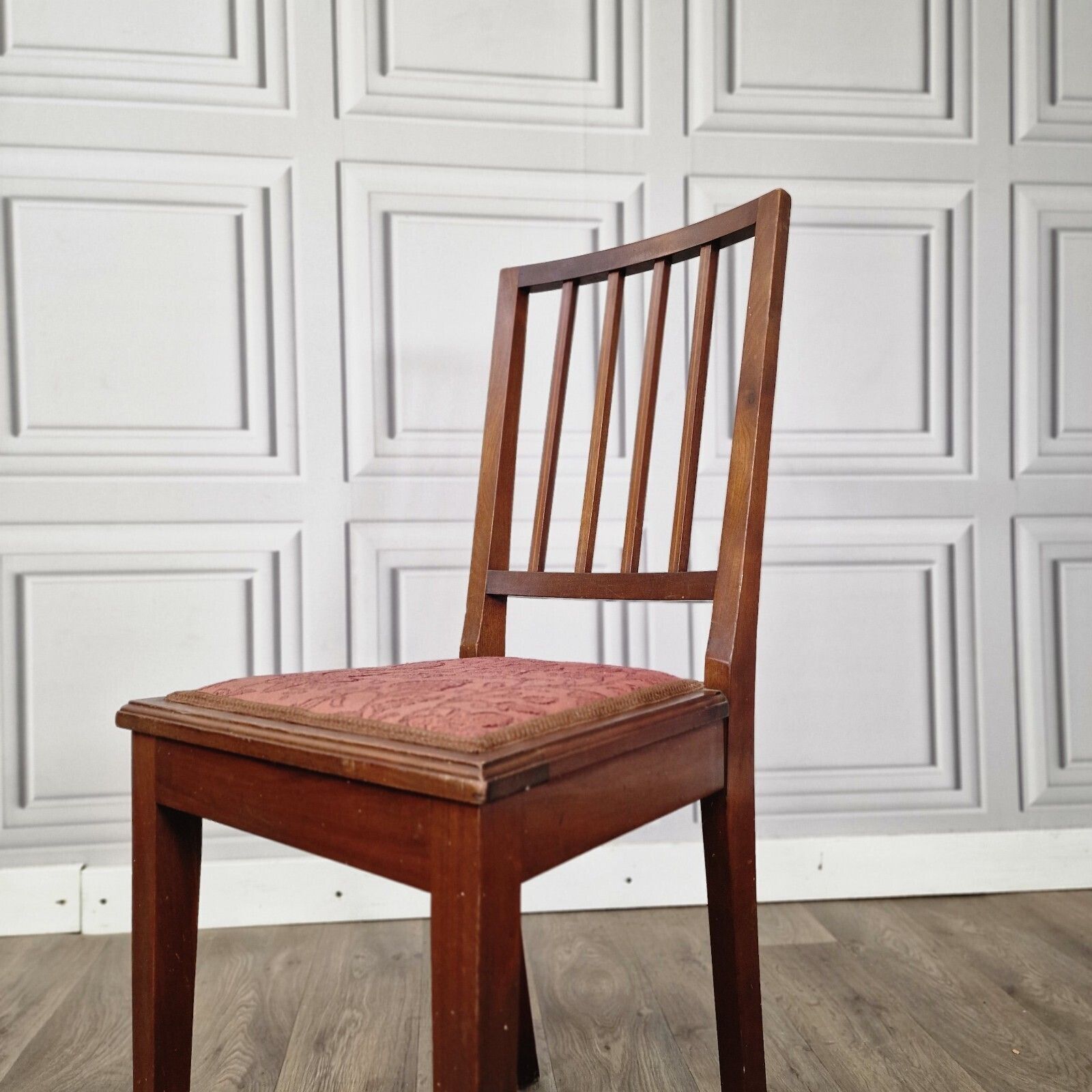photo for sale Antique Edwardian Single Chair Dining Bedroom Mahogany Upholstered Wooden