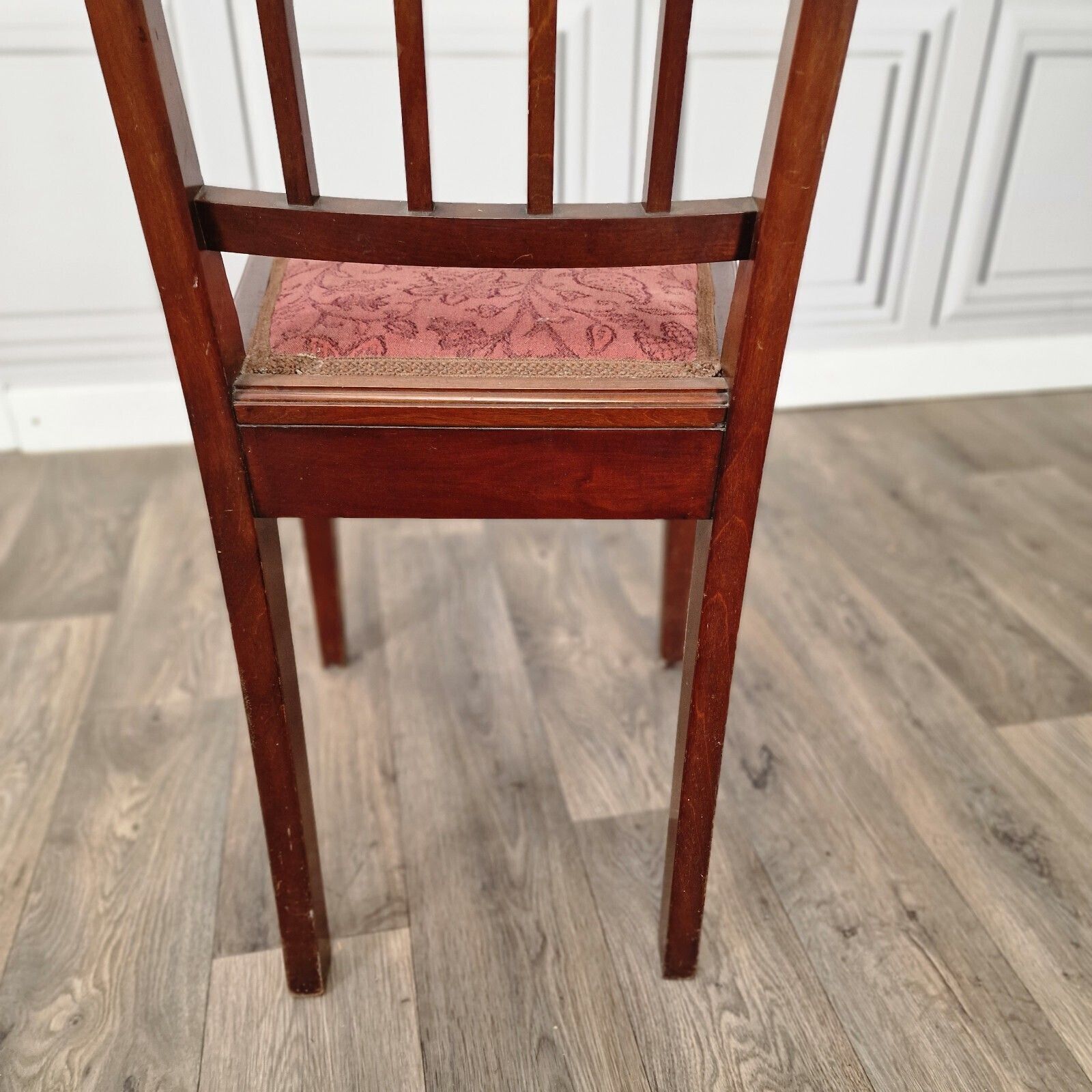 photo buy Antique Edwardian Single Chair Dining Bedroom Mahogany Upholstered Wooden