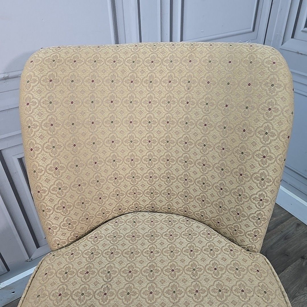 Pair 2 Vintage Chairs Upholstered Bedroom  – Occasional Victorian Style Seats photo vinterior