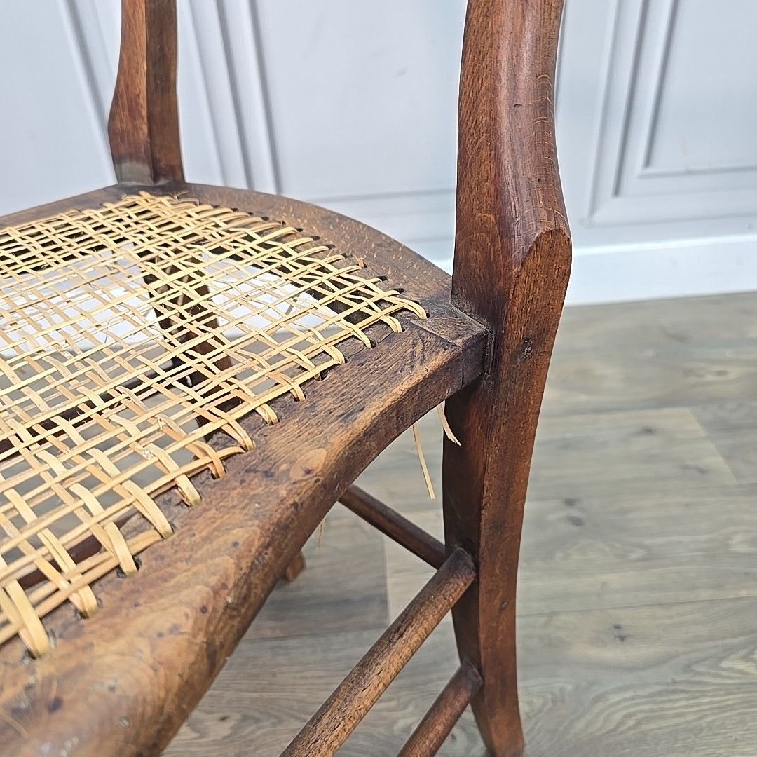 60.0 Antique Balloon Chair Turned Decorative Cane  Hall Occasional Solid Wooden photo