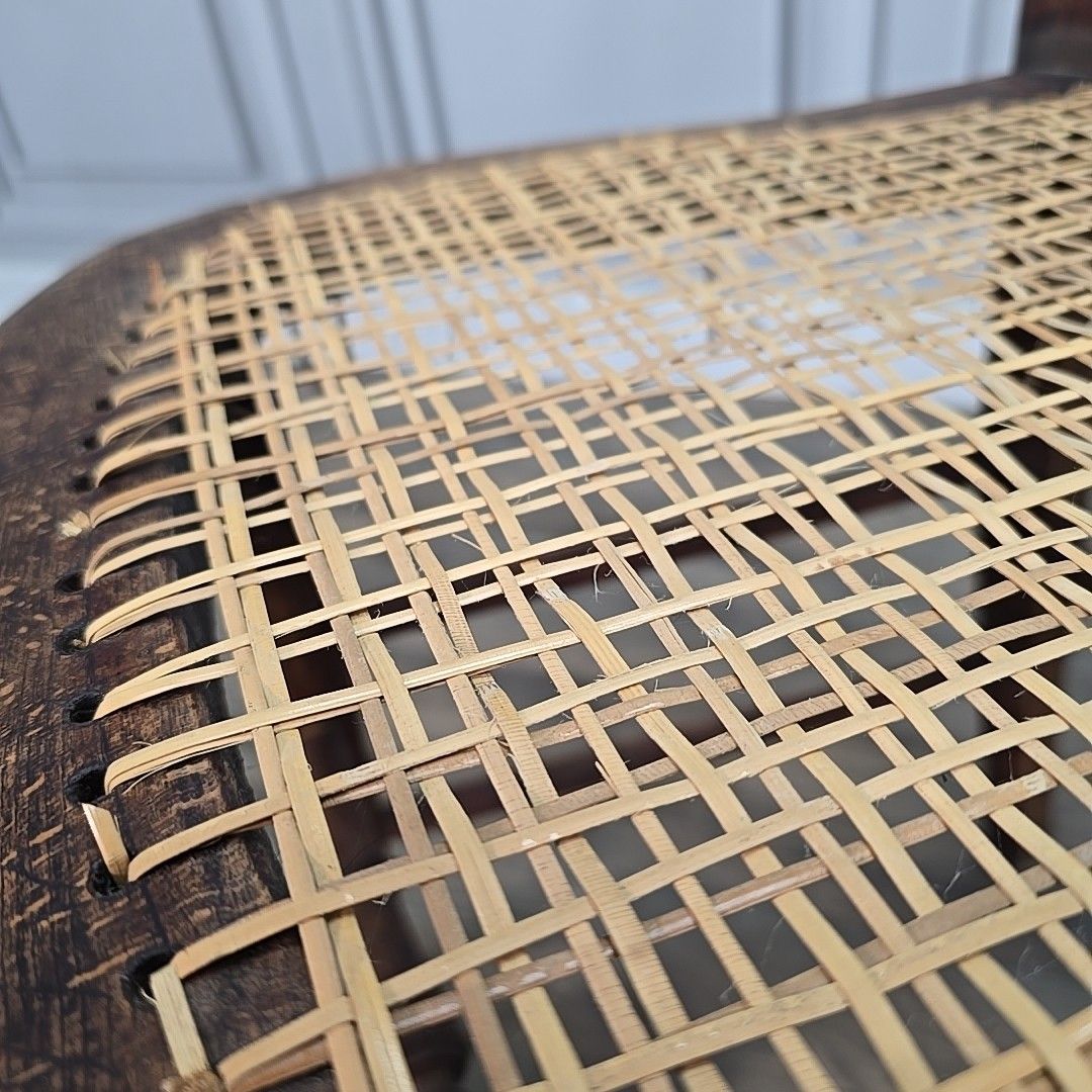 photo vinterior Antique Balloon Chair Turned Decorative Cane  Hall Occasional Solid Wooden