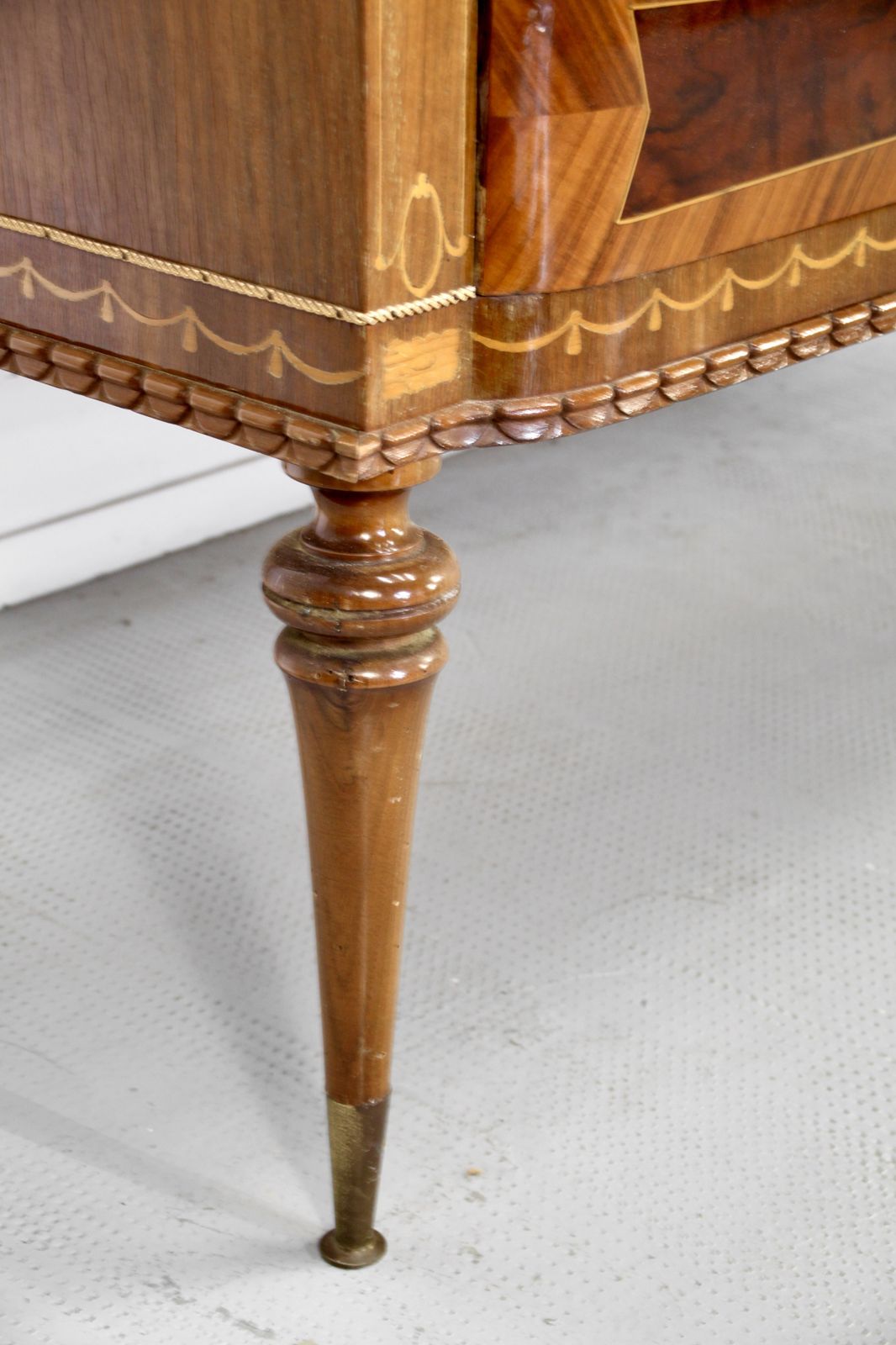 Italian Midcentury Sideboard In Walnut, Carrara Marble And Brass Manufactured In Cantu. photo buy