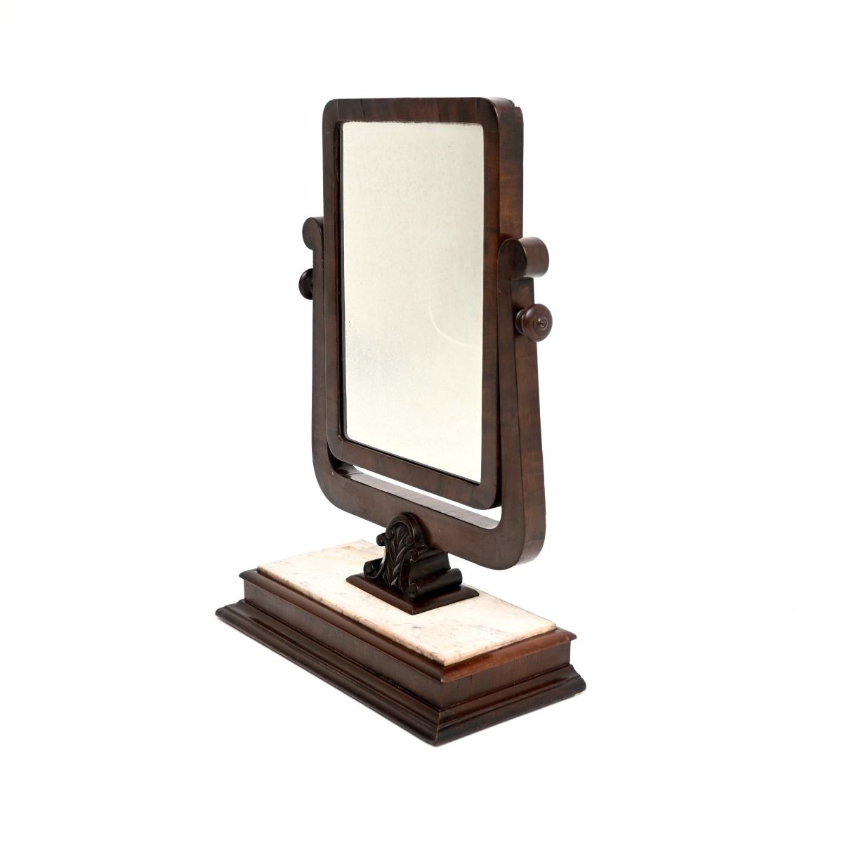 Antique Victorian Mahogany And Marble Table Top Vanity Mirror photo furniture