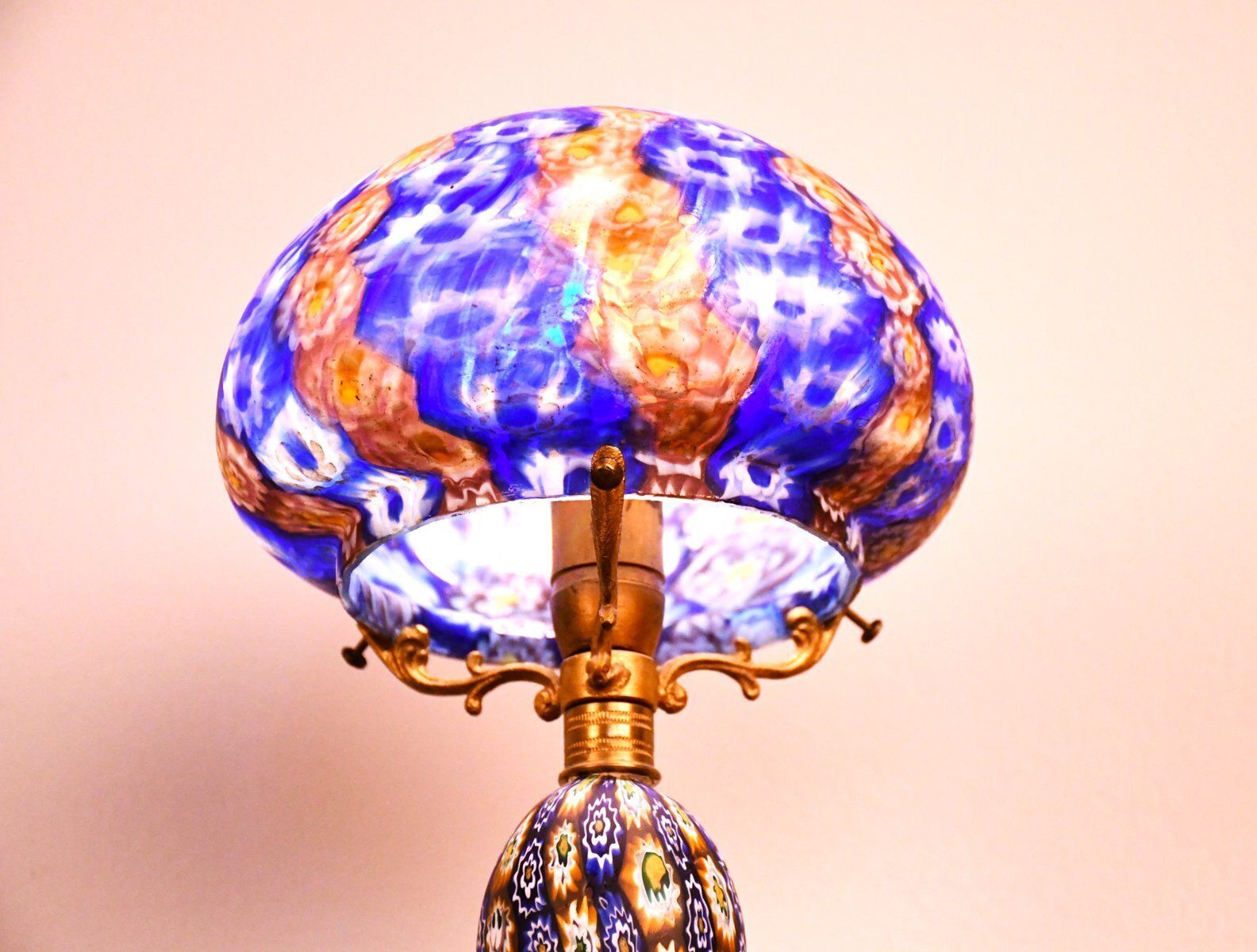 Italian Art Glass Table Lamp By Fratelli Toso, 1930s photo for sale