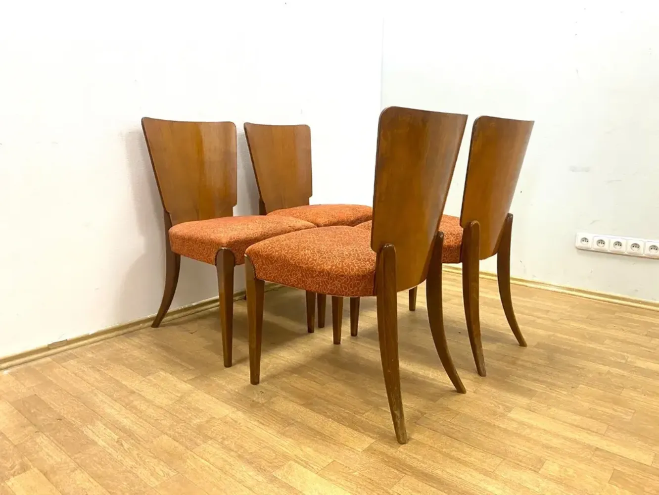 Set Of 4 Chairs, Jindřich Halabala, 1960s, Czechoslovakia photo vintage