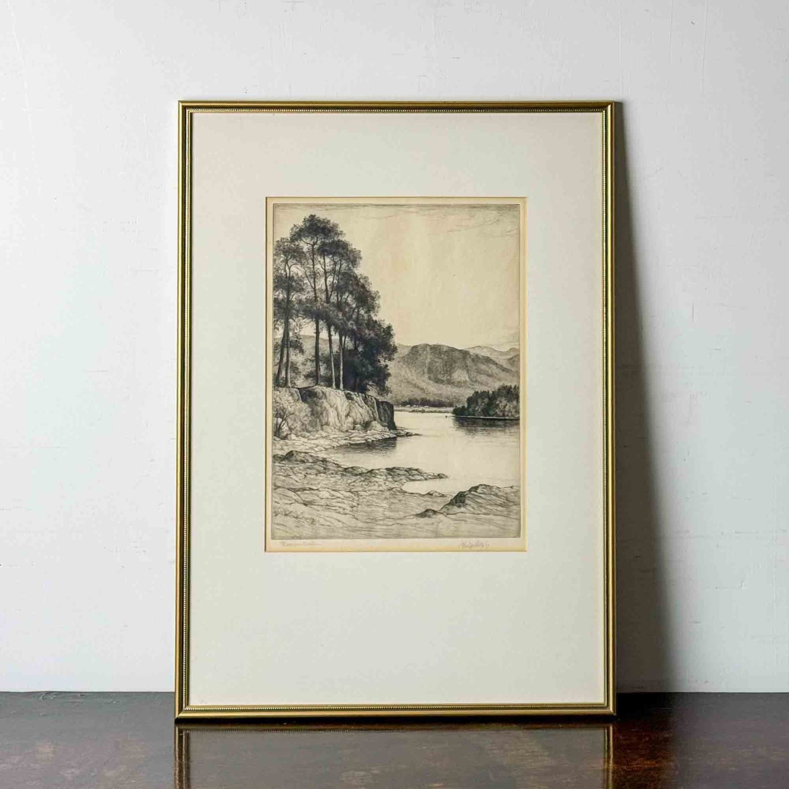 Derwent Water Etching By John Fullwood (1854   1931)