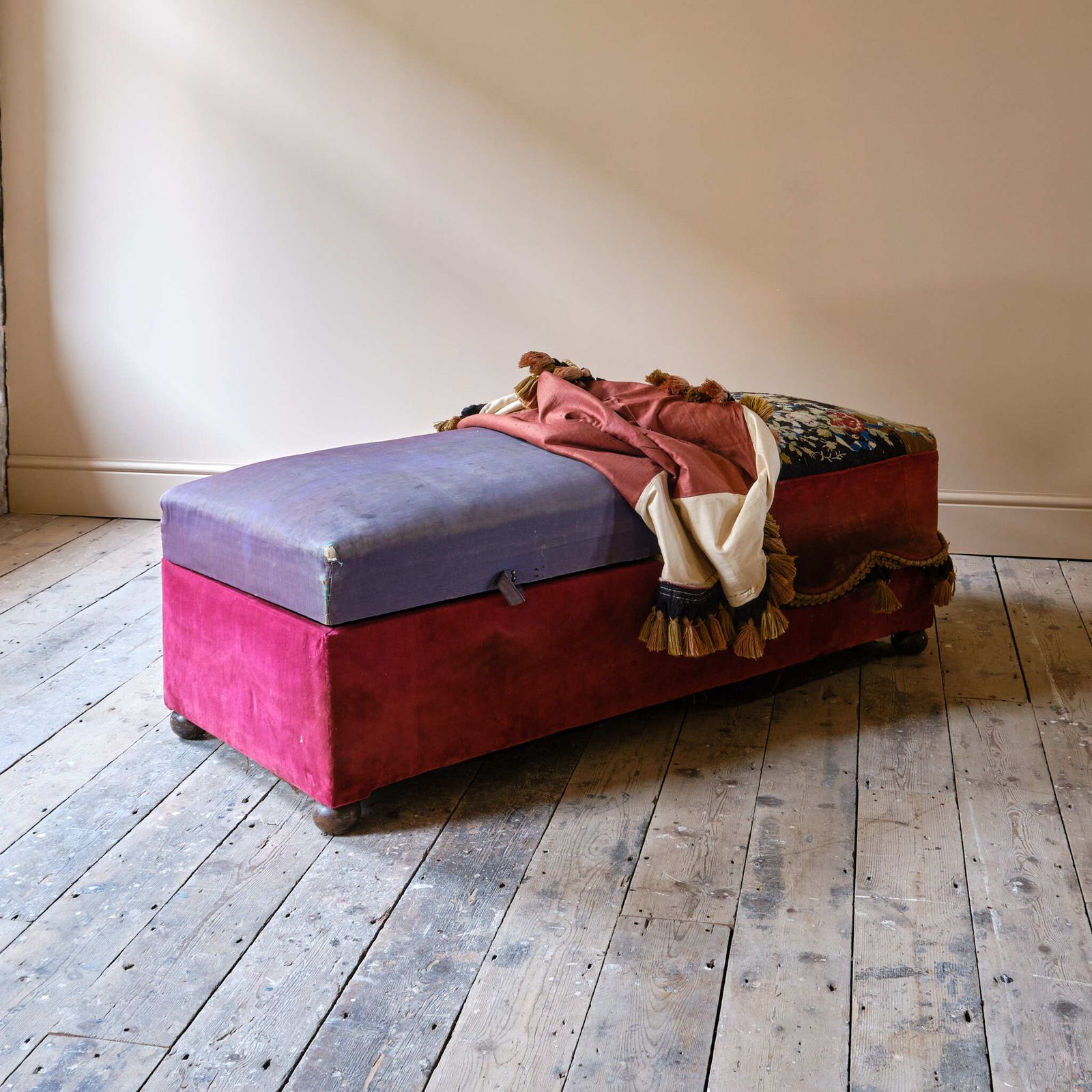Furniture Large Country House Ottoman By Hallett & Sons photo