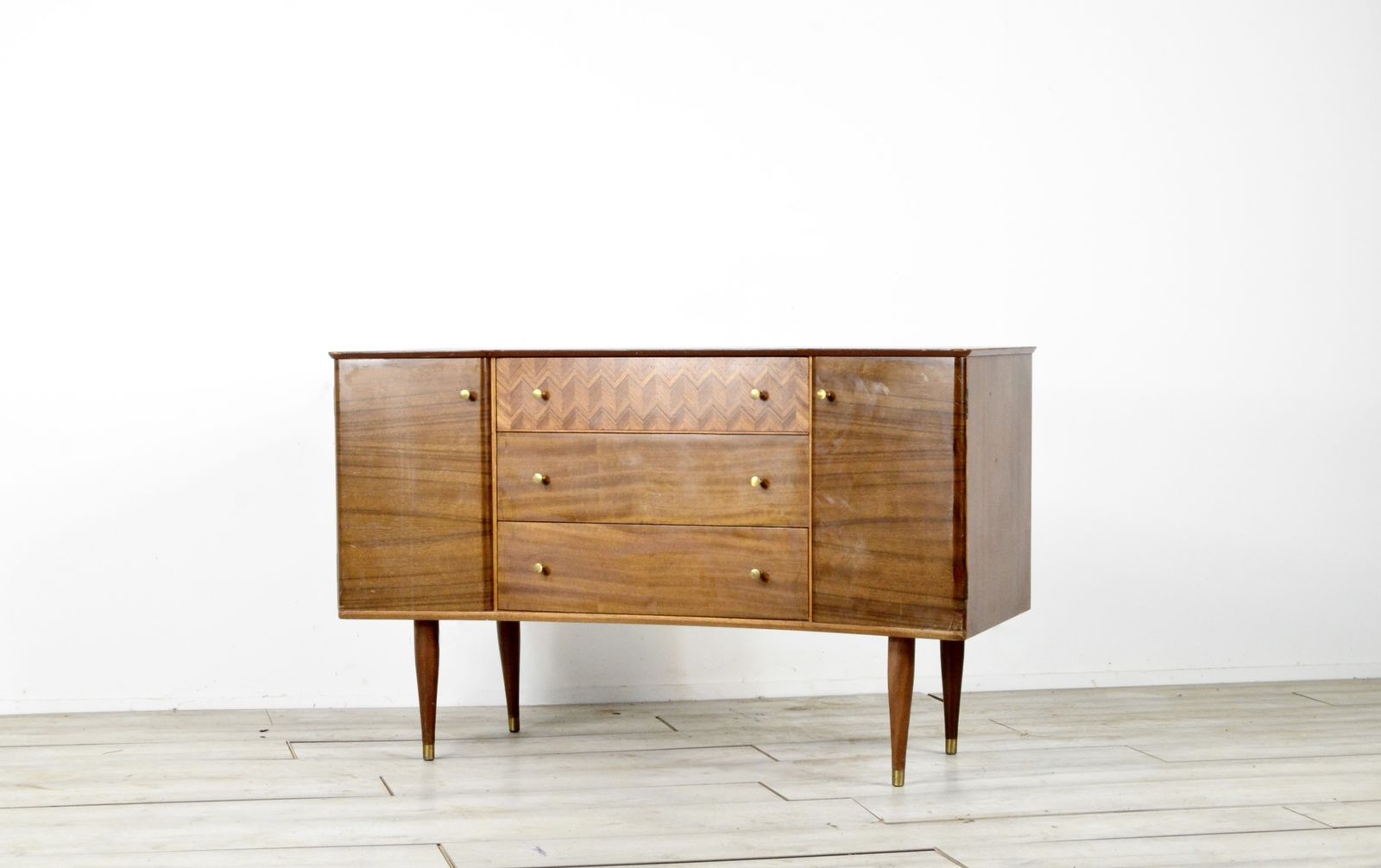 Vintage Midcentury Uniflex Walnut  And Teak Sideboard / Dressing Table. Delivery. Modern / Retro / Danish Style photo buy