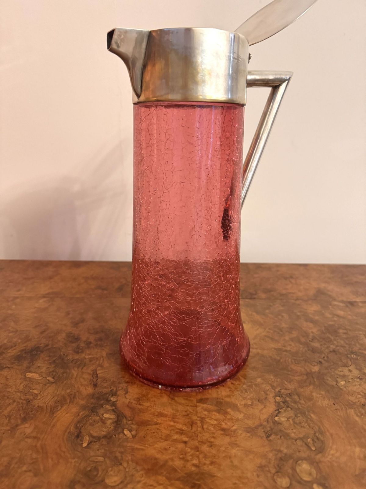 Unusual Large Edwardian Cranberry Glass Water Jug photo furniture